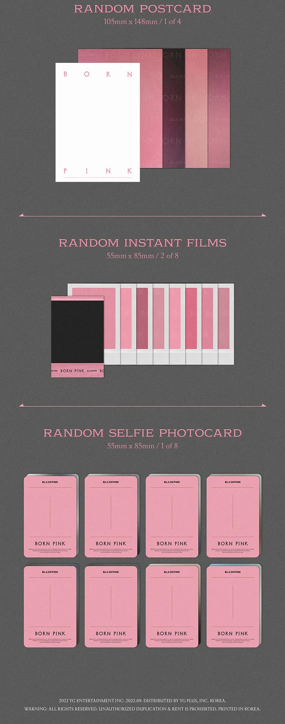 BLACKPINK BORN PINK BOX SET PINK Version 2nd Album CD Photobook Photocard Set