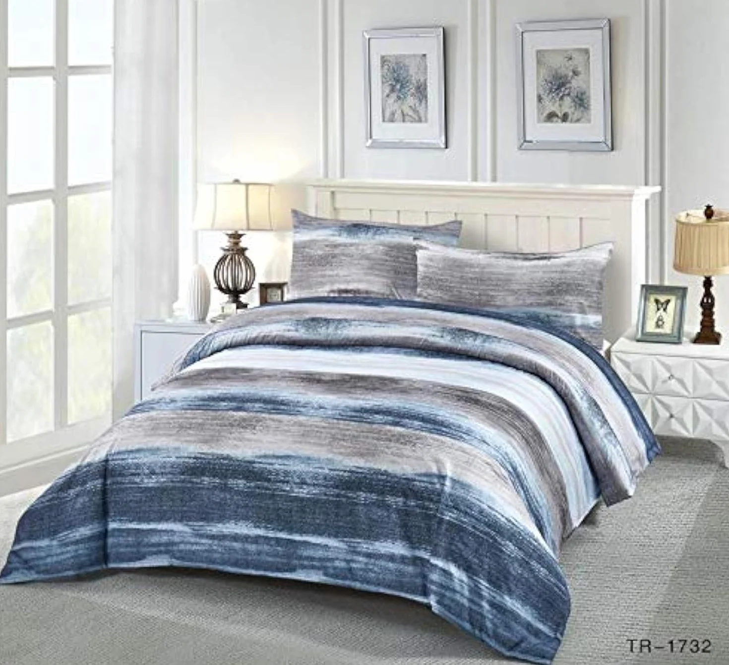 COTTON ARTean Funda Nórdica Cama 200 LOMBA Microfibra Cepillada Gris | Incluye 3 piezas: F.Edredón 280x240 + 2 F.de Almohada Cierre Botones. Certificado OEKO-TEX