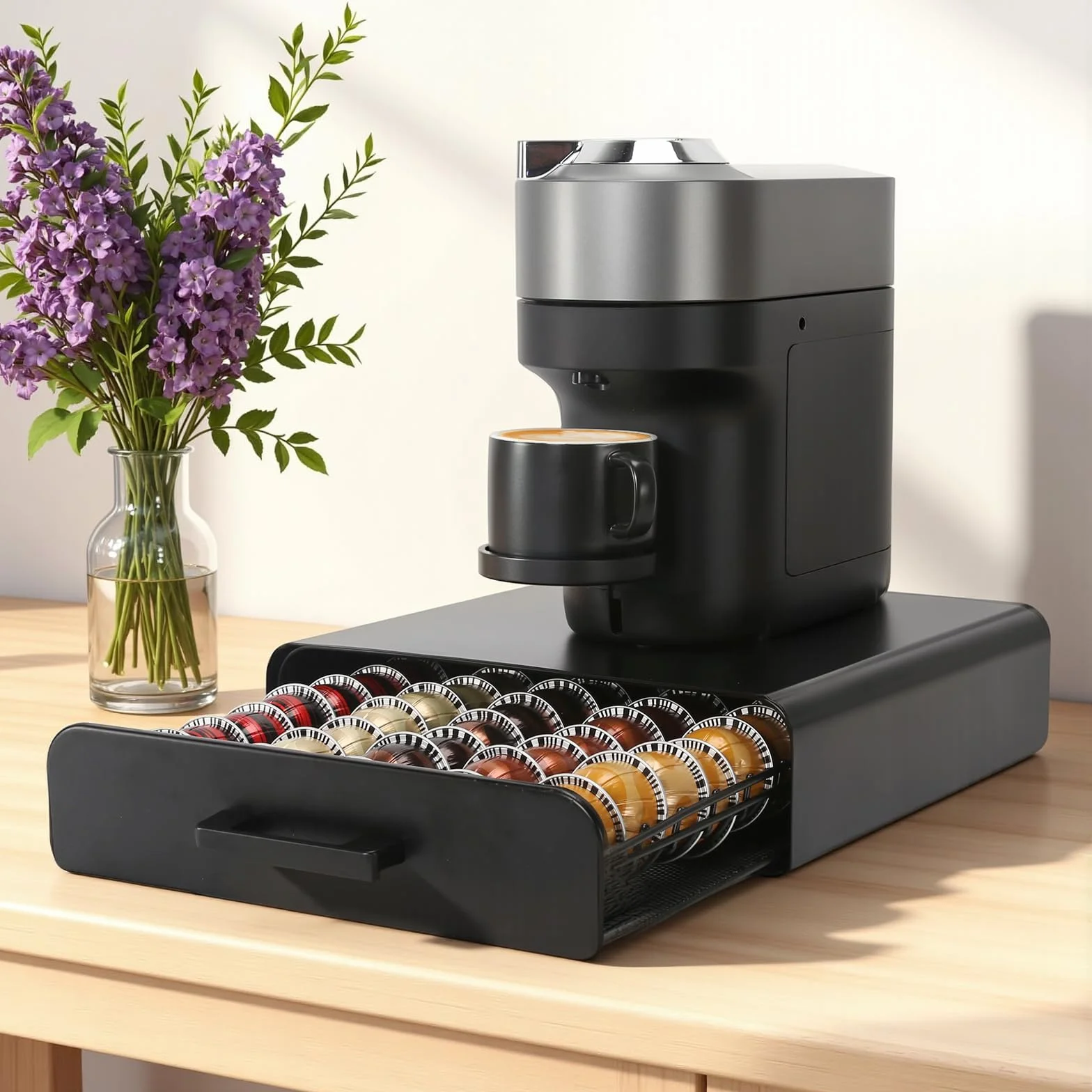 Soporte para Cápsulas de Café Vertuo Dispensador Organizador Cajón Almacenar 40 Capacidad