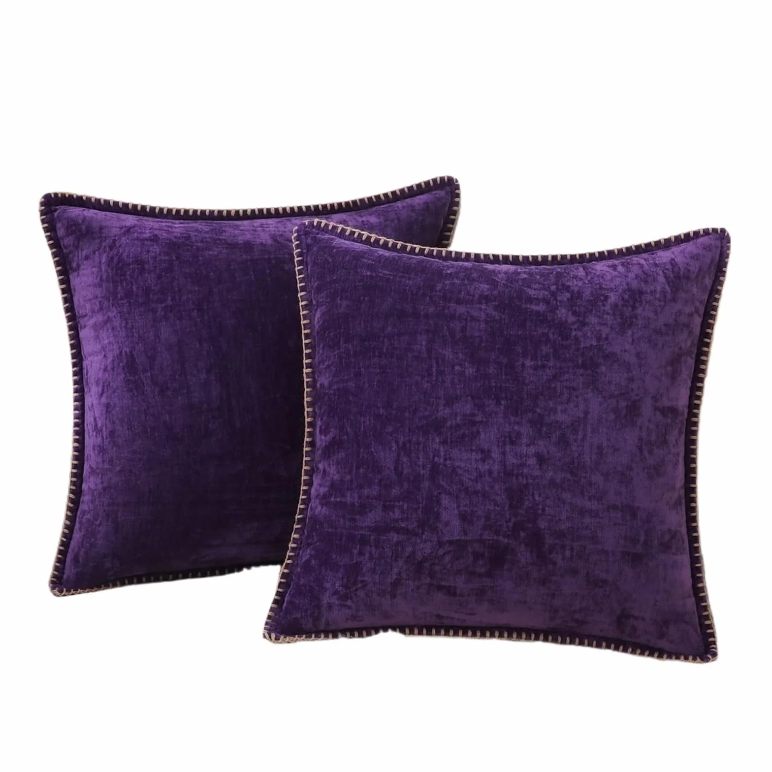 Fundas de Almohada de Pana, Funda de cojín Decorativa for sofá, hogar, Coche, Oficina, Hotel, 2 uds.(Purple,26X26inch(66x66cm))