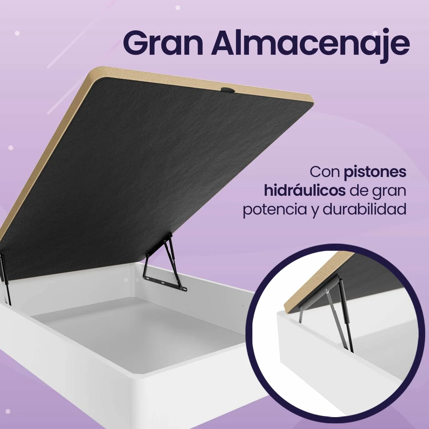 mattfy - Canapé Abatible de Madera Súper Reforzado con Gran Capacidad, Esquinas Redondeadas, 135 x 190, Blanco