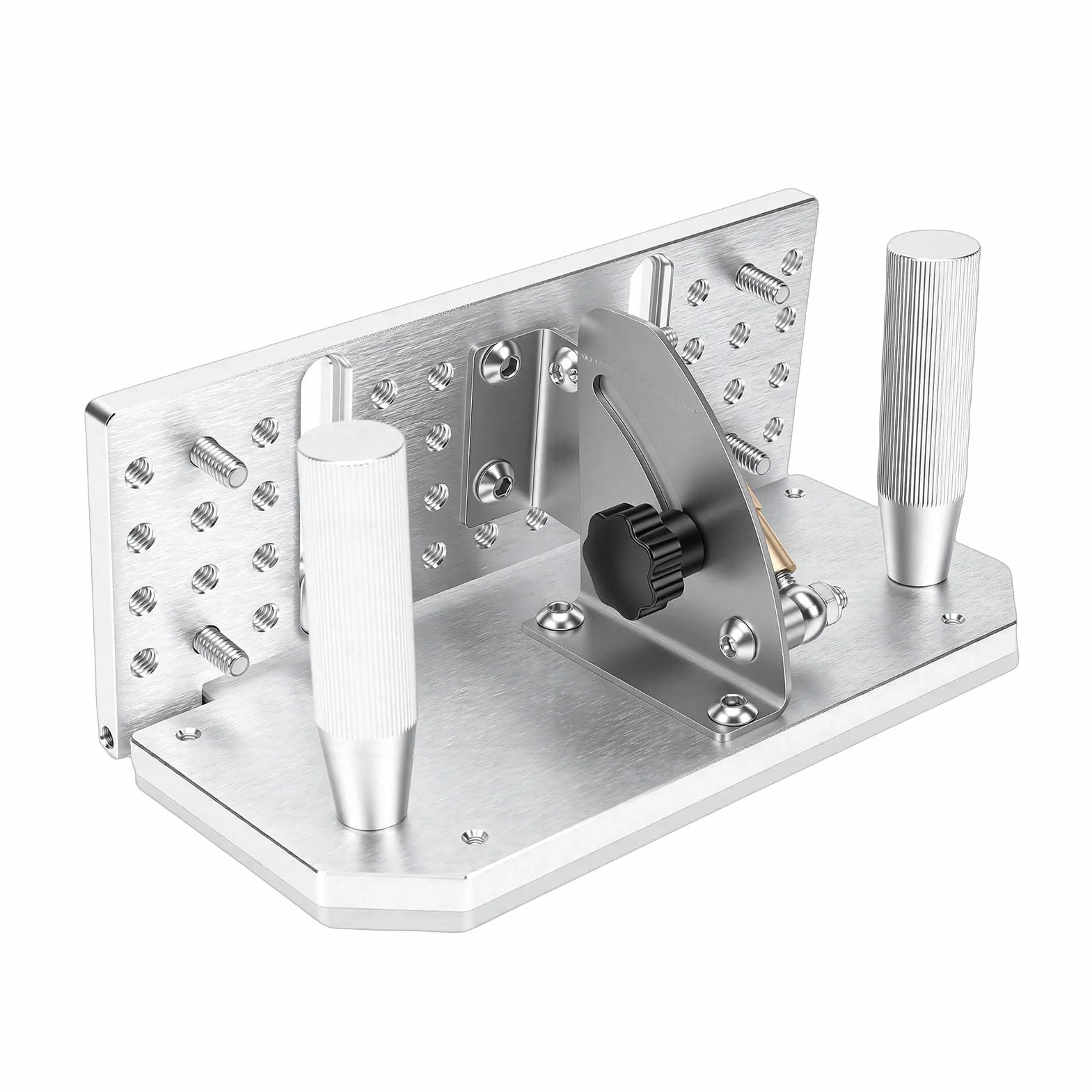 Generic Amoladora de Correa Afilador Jig Máquina Lijadora de ángulo Ajustable para Afilar Cuchillas Aleación de Aluminio ABS con Placas de Prensa Dobles para Entusiastas de la Carpintería