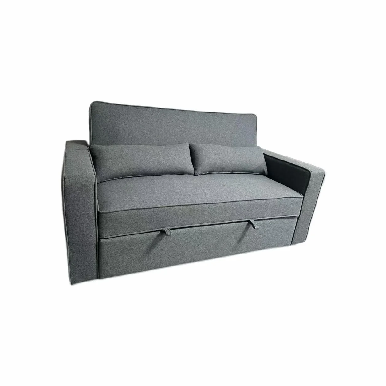 MUEBLIX.COM - Sofa Cama Almajano 2 Plazas, Sillón Cama, Cama Sofa, con Camas Extraíbles, Tejido Tela Antimanchas, Estructura Metálica y Madera, de Diseño, Color Gris