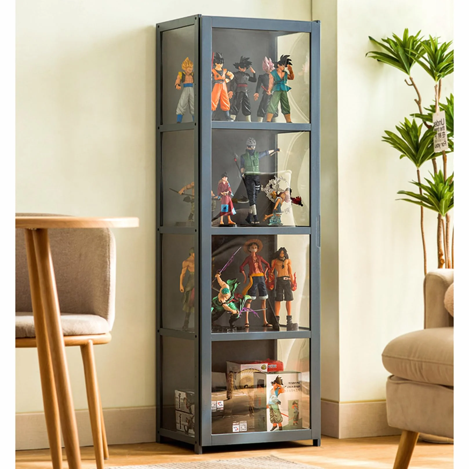 vitrinas para coleções Vitrina expositora, vitrinas de Expositor, estantes para Figuras de coleção, antipoeira, Grande capacidade de Carga, para doméstico e de escritório-42×33×130cm