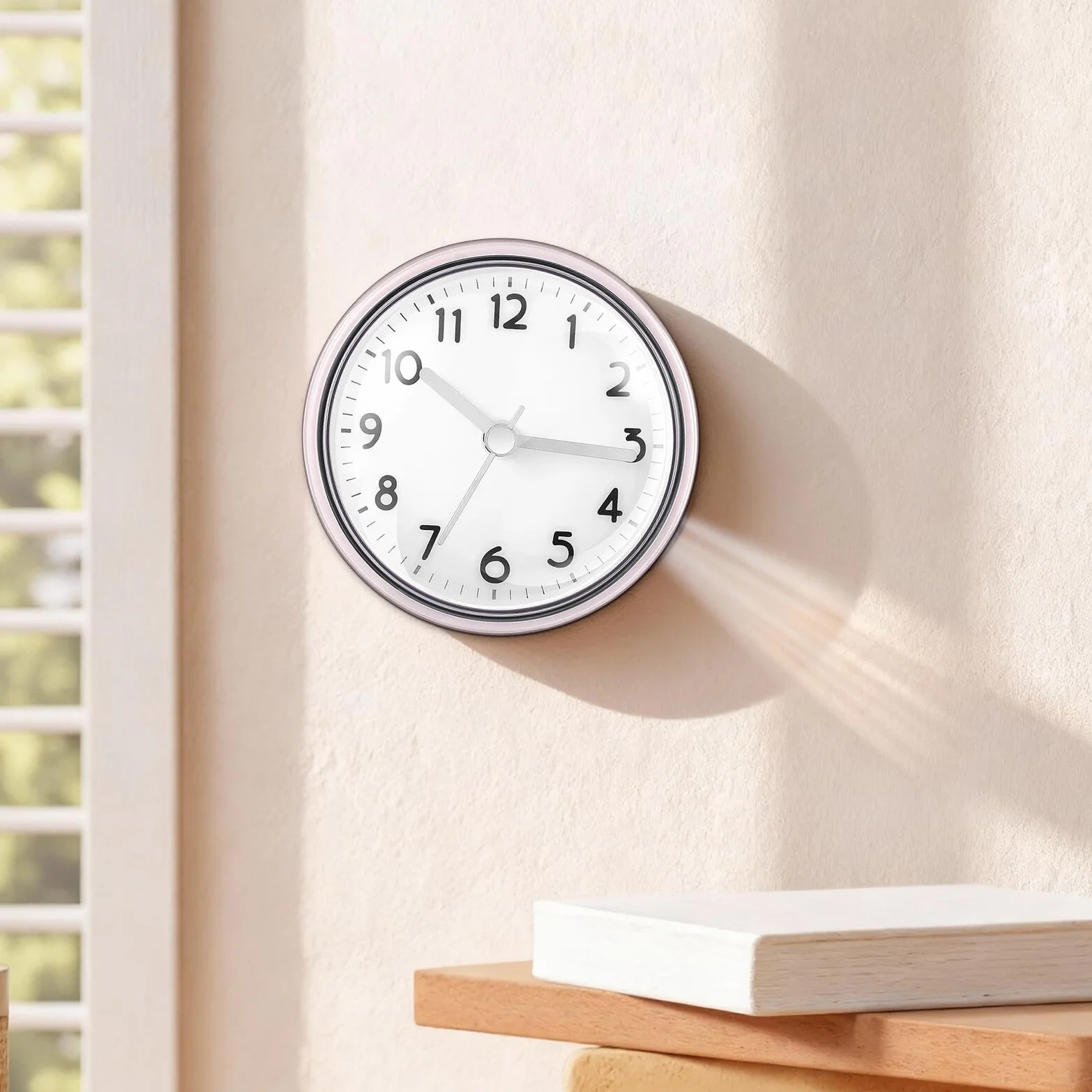 Zerodeko Reloj Mini de Pared Ventosa Resistente al Agua para Baño