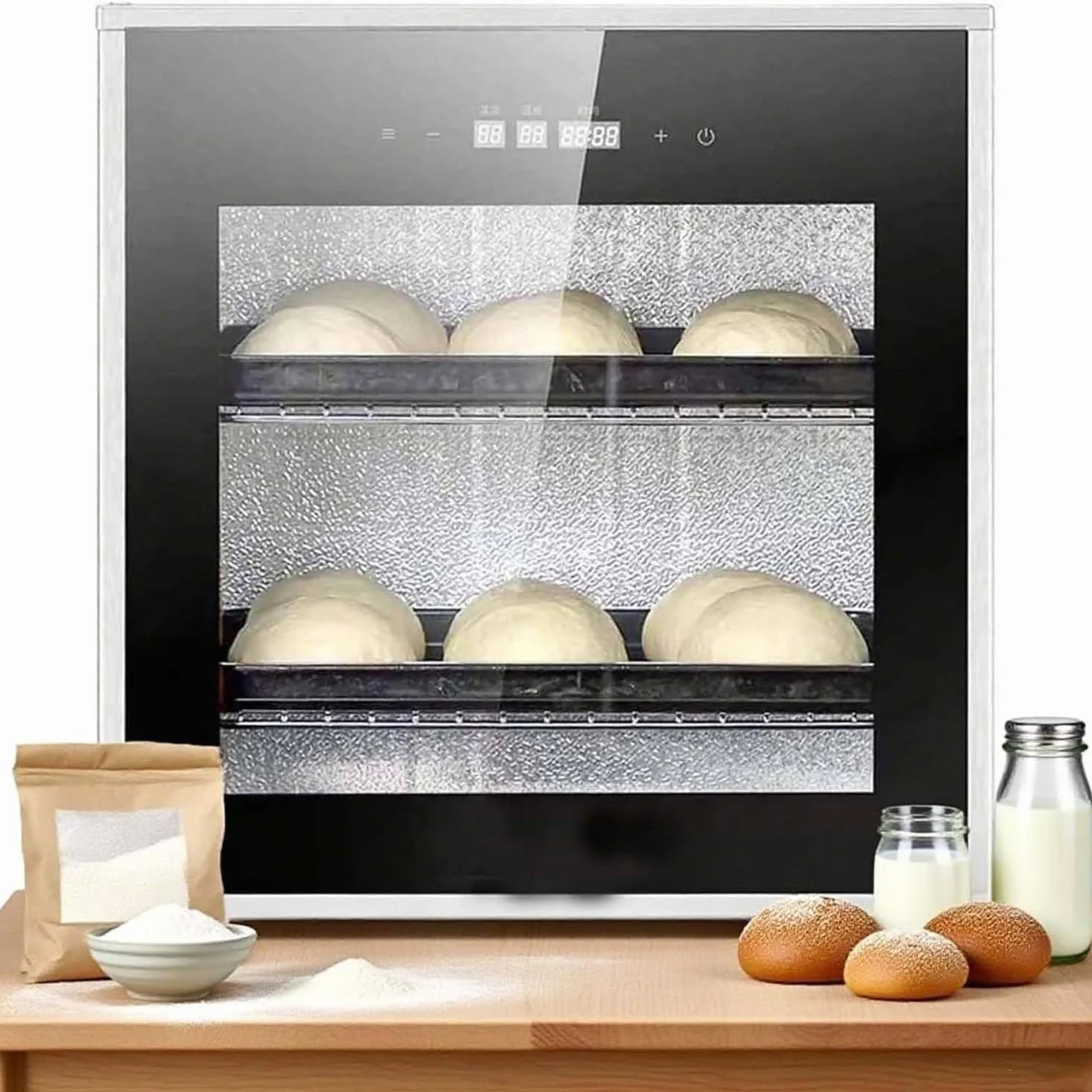 Fermentadora Eléctrica Masa, Máquina Fermentación Cocina 40 litros con Control Humedad Y Temperatura, Fermentadora Sobremesa con Calefacción para Masa Madre