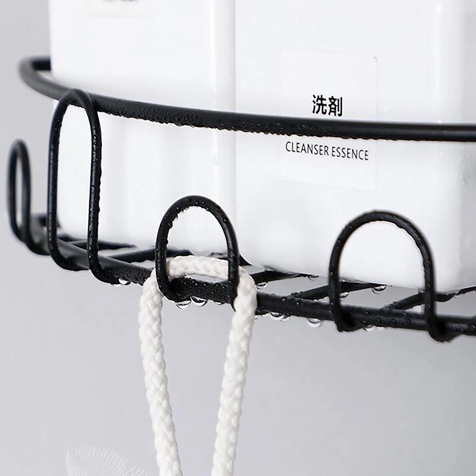 exquisitos estantes de baño Estante de Ducha baño Esquina Organizador de Ducha Estante de Almacenamiento sin perforación Estante doméstico para baño y Cocina/Negro