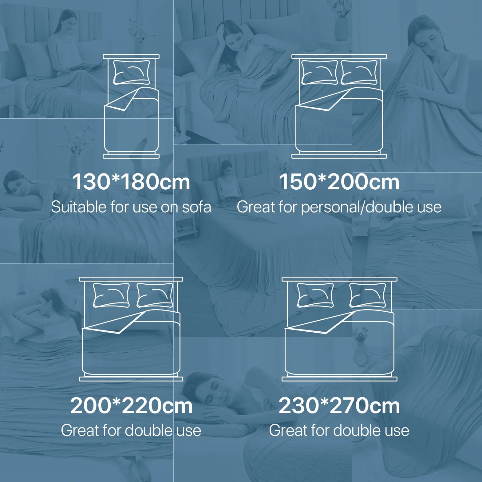 IKALIFE Manta Refrescante para Personas - Manta Fria Verano para Sofa Cama Q-MAX>0.5 Cooling Blanket Enfriamiento Mantas Fresca Verano Sabana Refrescante Refrigerante Gris 130x180 cm