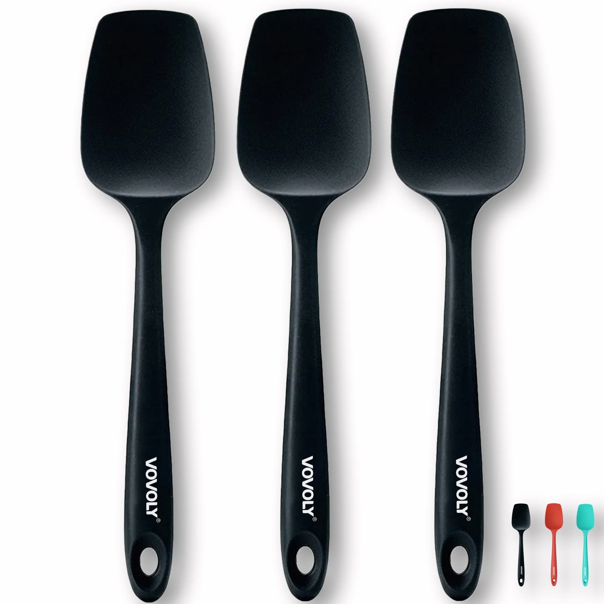 Juego de espátulas de silicona, espátula de goma resistente al calor, cuchara antiadherente con diseño de una pieza sin costuras, raspadores flexibles, herramienta de mezcla para hornear, paquete de