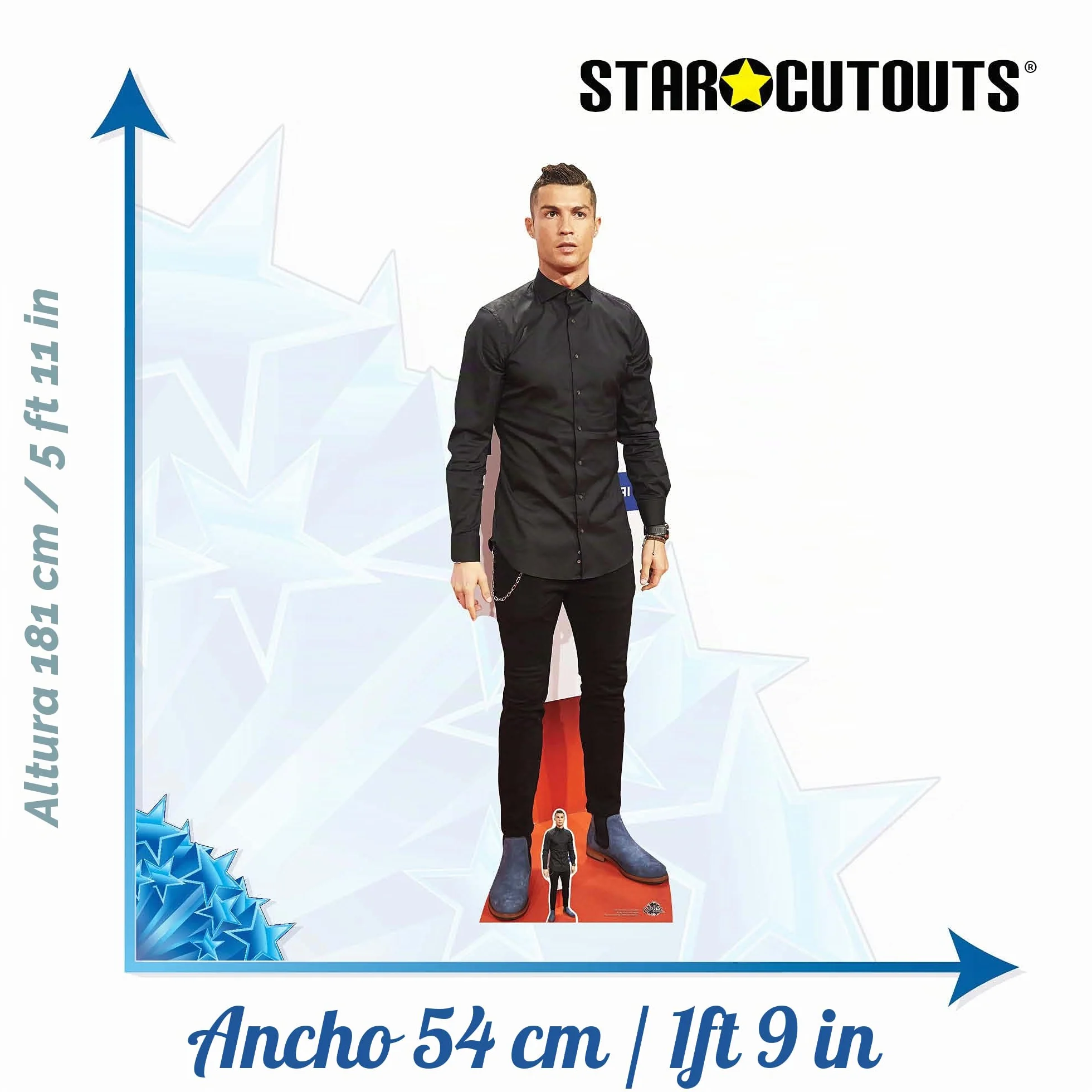 Star Cutouts Vida tamaño de cartón Cut out Cristiano Ronaldo, Multicolor