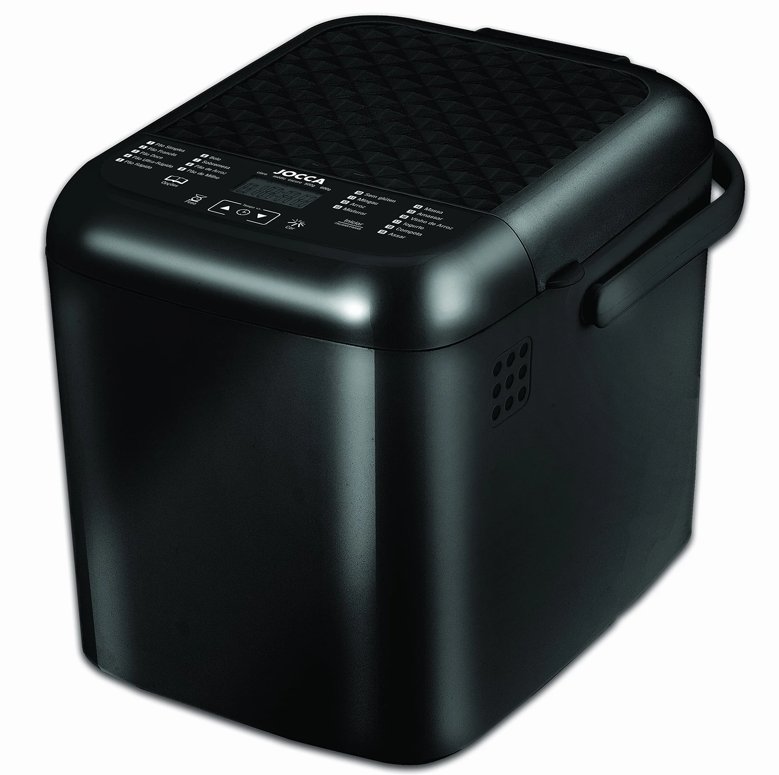 JOCCA - Panificadora con 19 Programas Digitales| 600g| Pan, Bizcochos, Postres| Cubeta Antiadherente| Temporizador 15h Programables| Autoapagado| Bajo Ruido| 500W