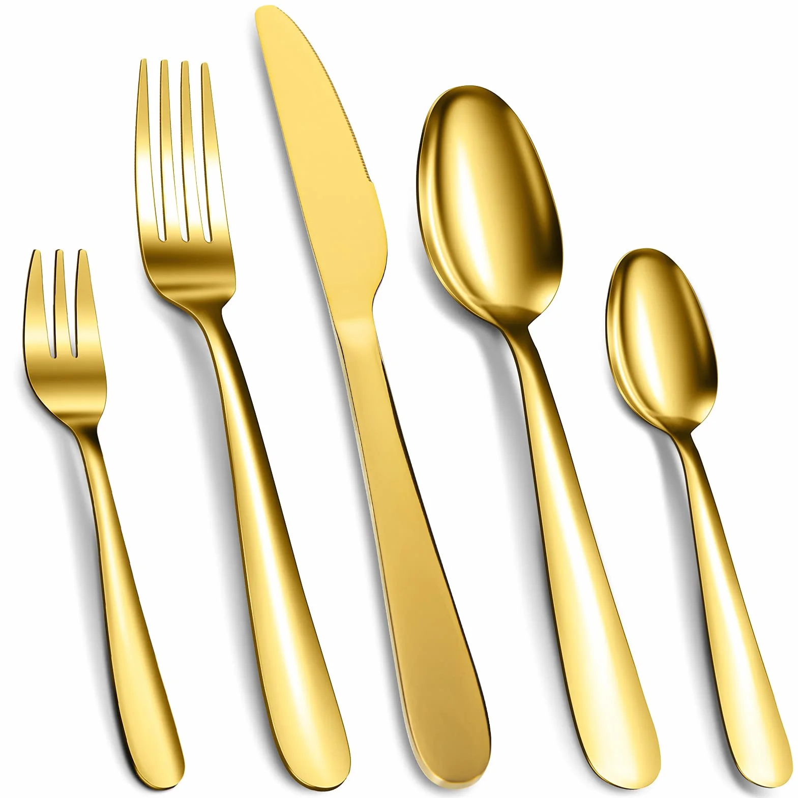 Garvee Set de cubiertos para 12 personas – 60 piezas de acero inoxidable – Incluye cuchillos, tenedores y cucharas – Resistente a la oxidación, apto lavavajillas – Acabado pulido brillante – Ideal