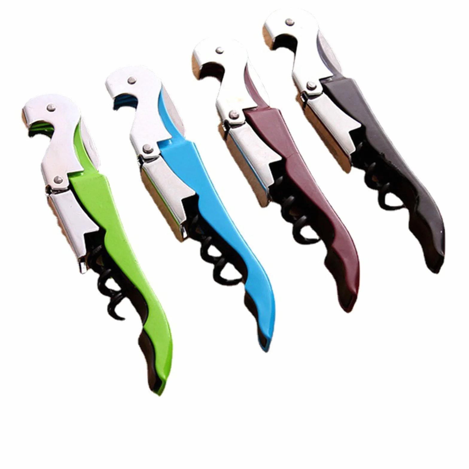Abridor de Botellas de Acero Inoxidable, Llave de Vino, Sacacorchos de Camarero (10, Negro)