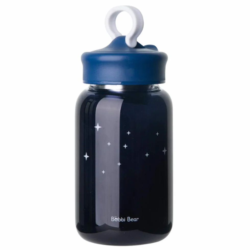 Botella de agua de vidrio de 450 ml en el espacio, taza esmerilada para beber, lindo estudiante, botella de té de agua al aire libre con filtro