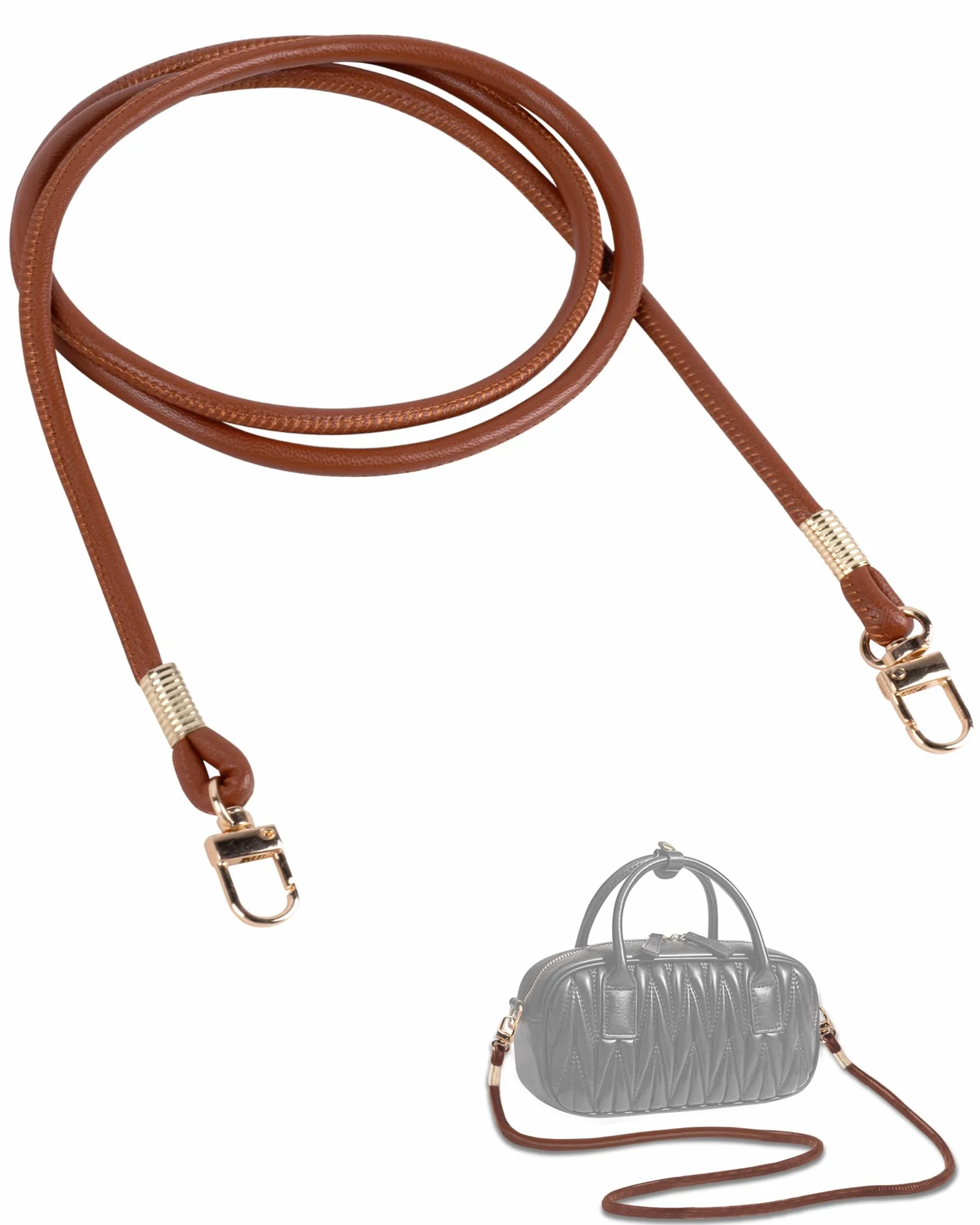 Correa del Bolso de Cuero PU, Accesorios Universales DIY, Marrón, 120cm