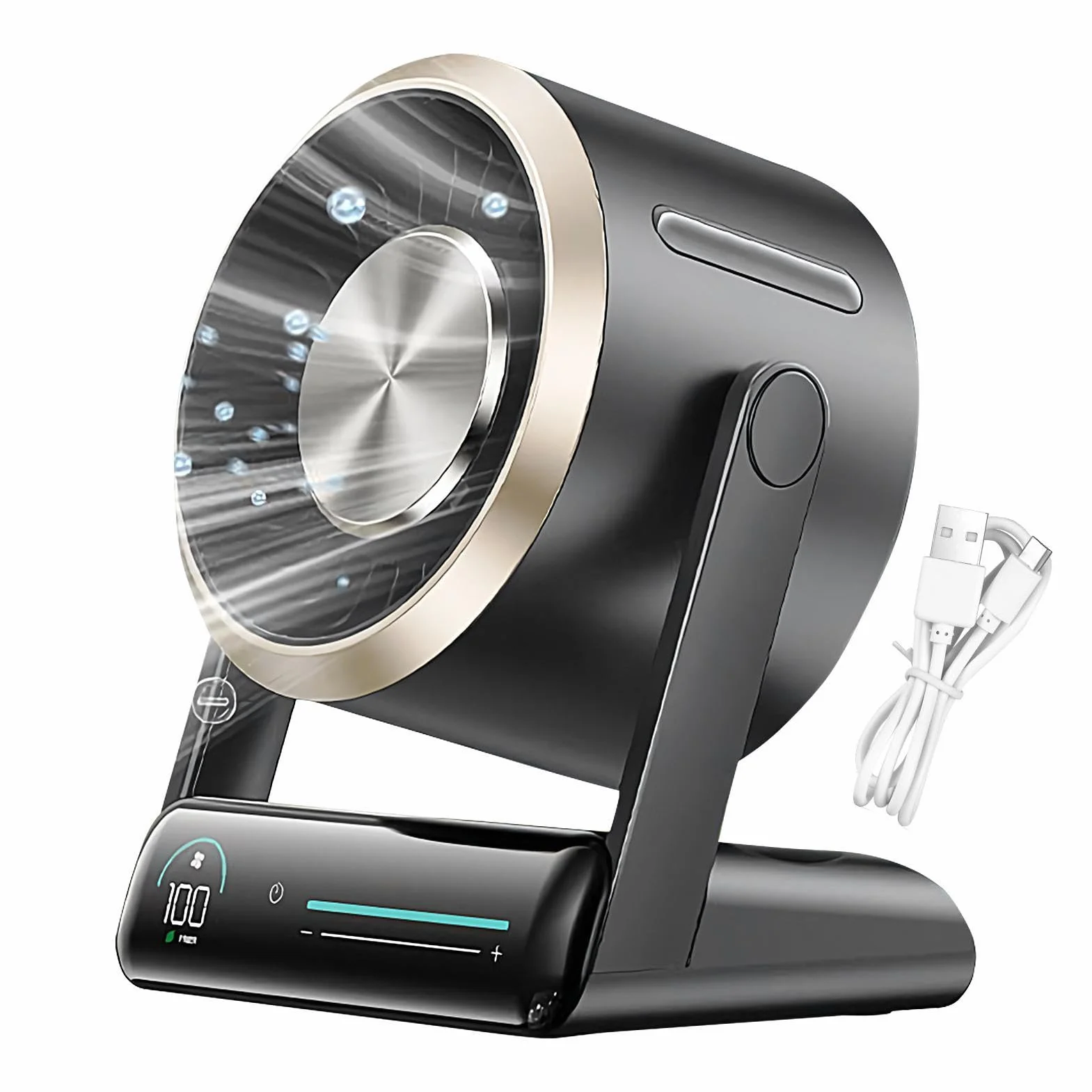 Ventilador de Mesa | 100 velocidades, potente refrigeración portátil | Pequeños ventiladores para escritorio y dormitorio | Para Dormitorio Cocina Oficina Escuela Camping Viaje Verano Playa Picnic