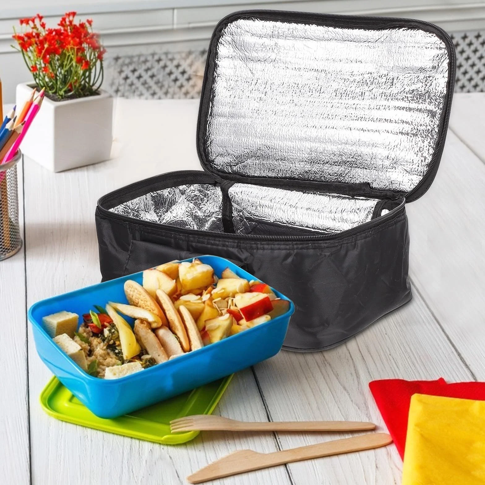 Bolsa Térmica para Almuerzo Aislamiento de Aluminio y Tela Oxford, Bolsa Portátil para Alimentos y Comida para Llevar, para Parques y Comidas Casa