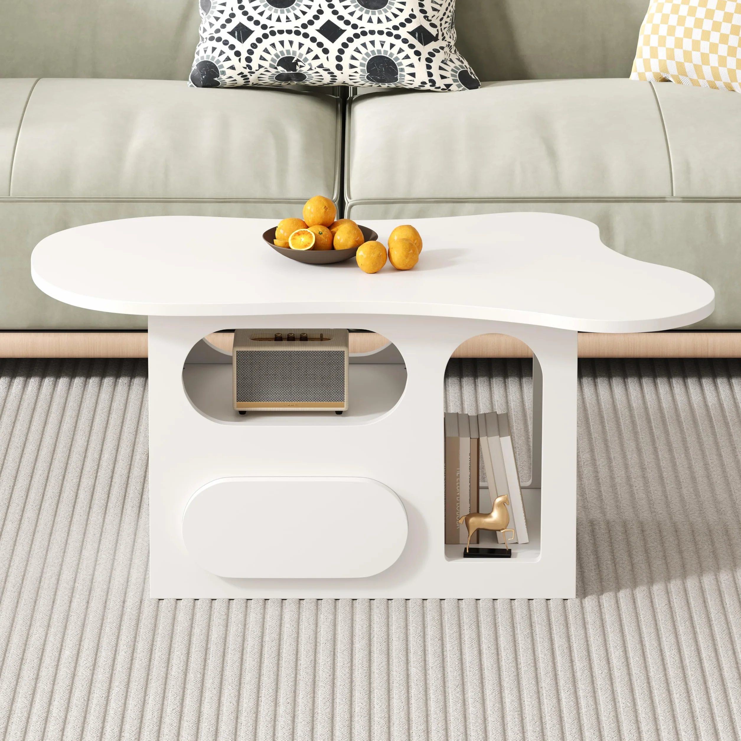 Fasba Mesa de Centro en Forma de Nube con Almacenamiento, Ideal para familias con niños y Mascotas Modelo FCLYD-N621P287654W