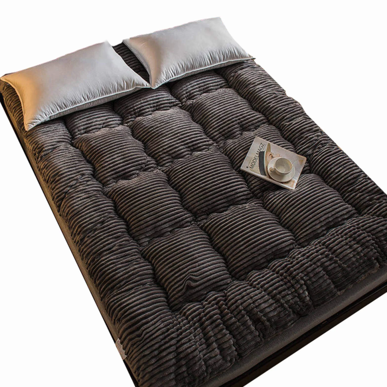 Colchón De Futón Doble Individual Japonés, Colchón De Suelo Japonés Colchón De Tatami Para Dormir Colchón Enrollable Para Acampar Colchón De Suelo Tumbona Sofás Y Sofás, Grey, 120x200cm