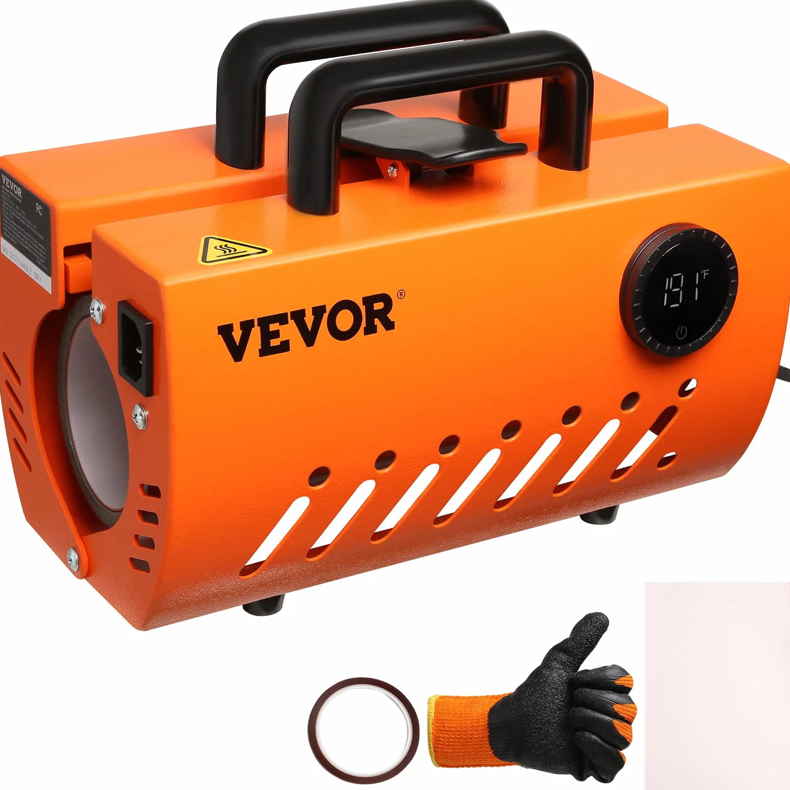 VEVOR Prensa Térmica para Tazas de 11-30 oz Prensa para Tazas Vasos 620 W Máquina de Impresión de Transferencia 23,5 x 11,5 x 1 cm con Guantes Resistentes al Calor y Cinta DIY Tazas de Cerámica Vasos