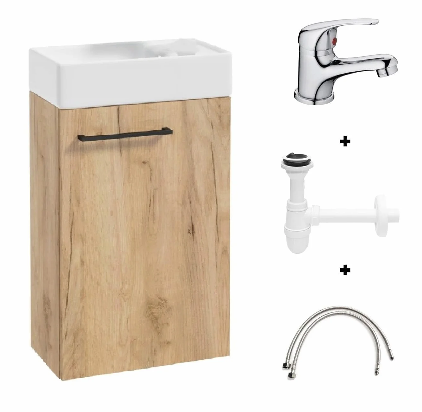 Deftrans Domodomo Mueble de Baño con Lavabo 40x60x21.3cm Juego de Lavabo de Cerámica Armario Colgante