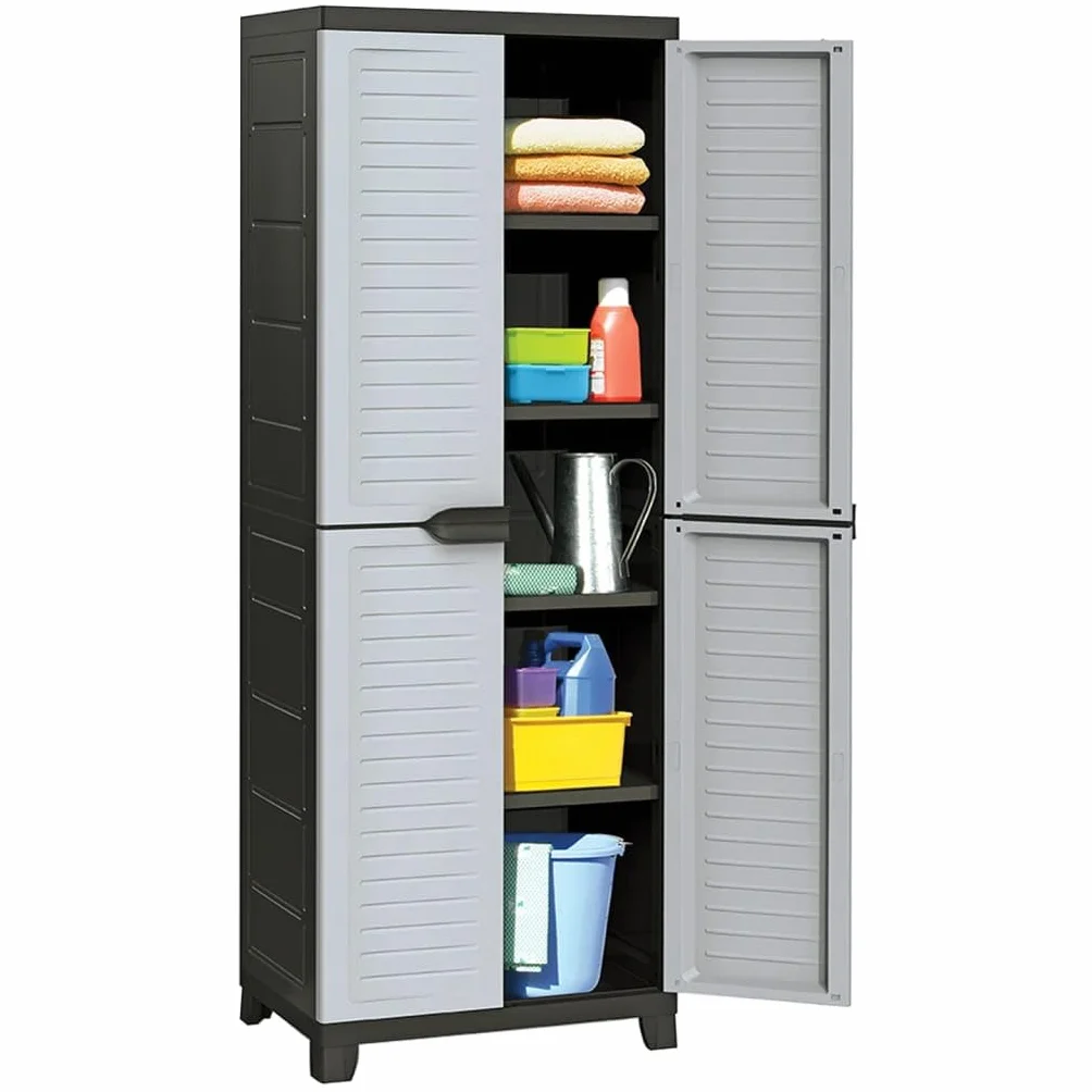 vidaXL Armario Estante Almacenamiento Bastidor Servicio Herramienta Organizador Hogar Jardín Patio Oficina Garaje de Plástico 65x45x181 cm