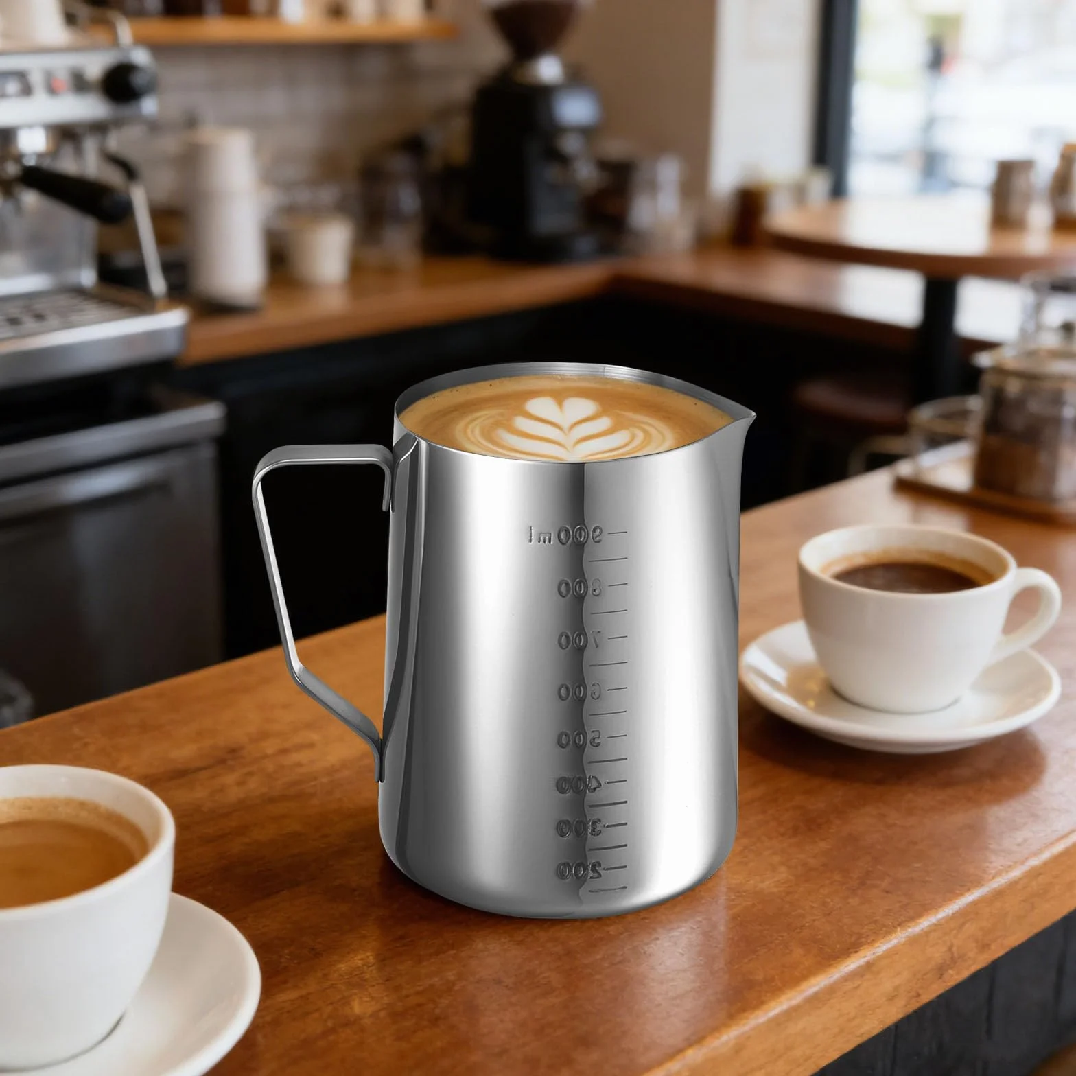 Jarra Medidora de Acero Inoxidable 1 L Vaso Batidora para Bar Cafetería