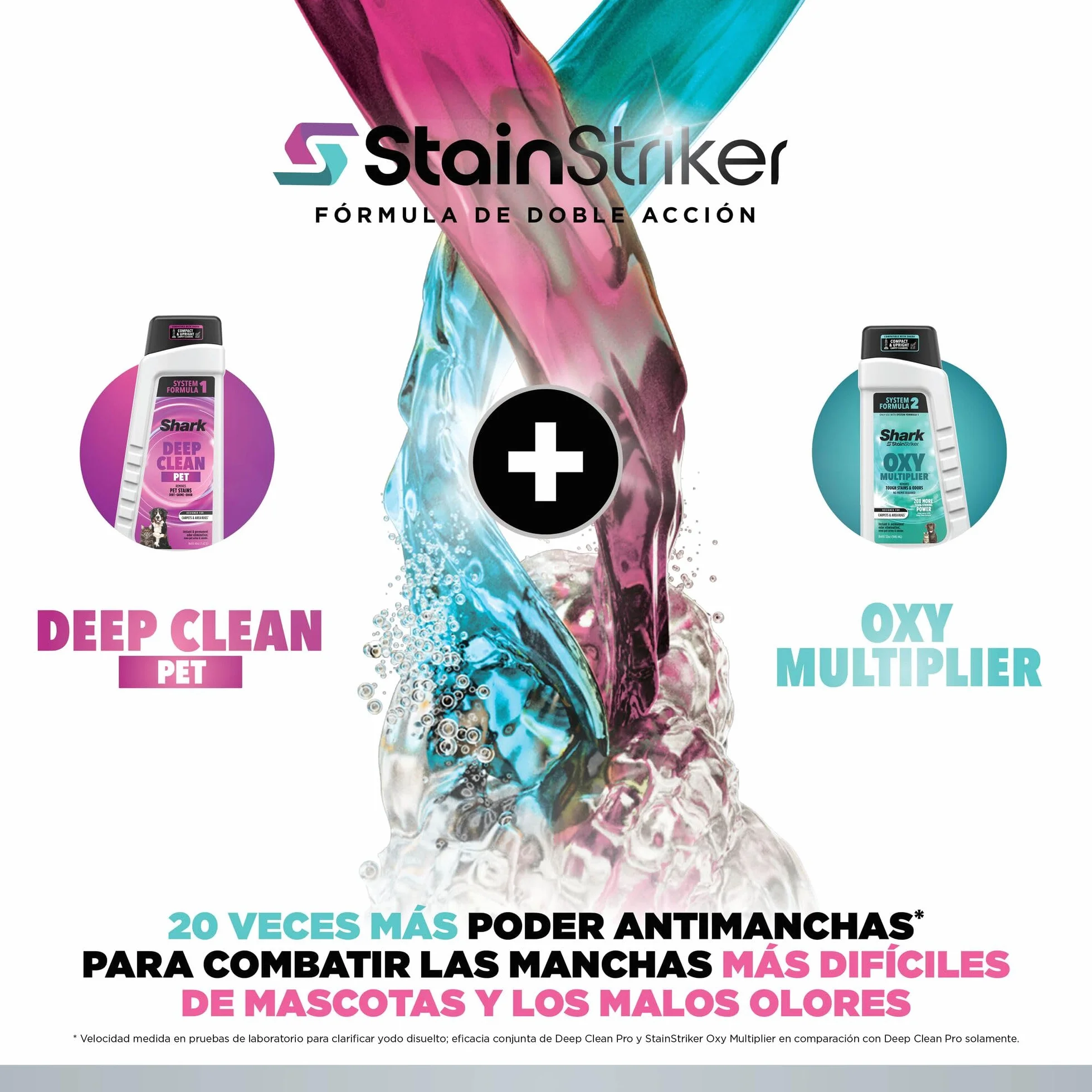 Shark StainStriker HairPro Pet Limpiador Portátil para Manchas y Pelo de Mascota - Succión de 450 W y Herramienta Extractora de Pelo - Incluye 4 Accesorios y 2 Soluciones de Limpieza - Gris, PX250EUCP