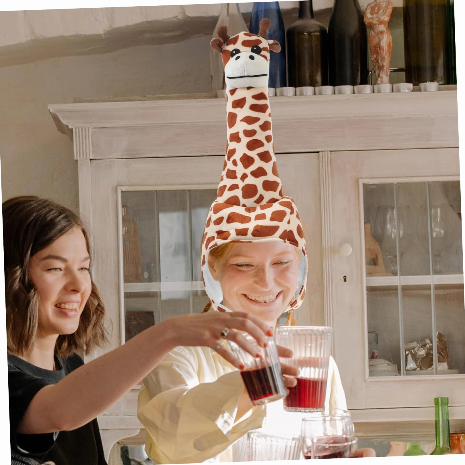 Hemobllo Sombrero De Giraffe De Peluche Divertido Para Fiestas Accesorio De Carnaval y Fotografía Diseño Lúdico Para Adultos