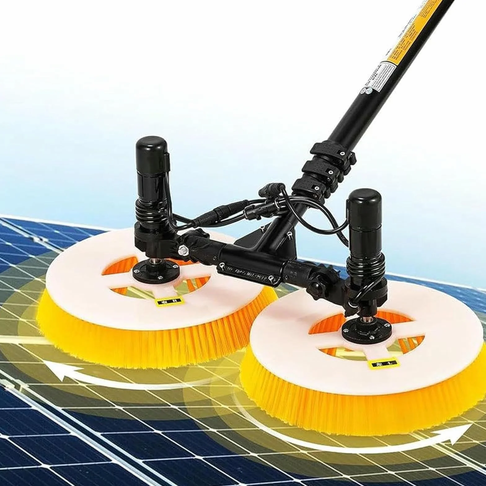 Limpiador eléctrico de Paneles solares fotovoltaicos, Herramienta para Limpiar Paneles solares y fotovoltaicos, Utilizado para Limpiar techos. Lithium Battery-7.5m/24ft