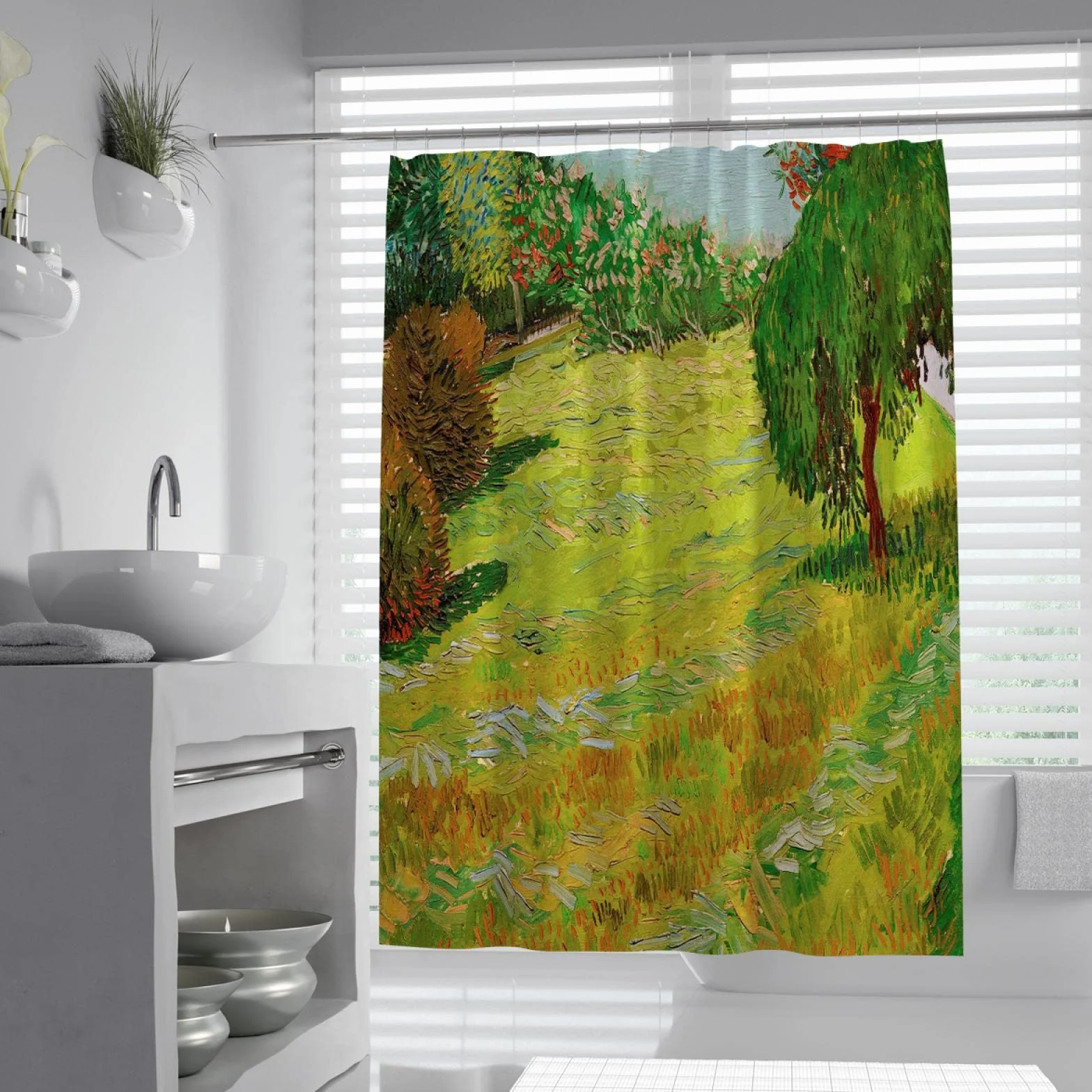 Farm Orchard Cortinas de Ducha Artista Juego de Cortinas de Ducha para Tela de baño Cortinas de baño de poliéster de Secado rápido con Ganchos Amarillos W200xL200cm