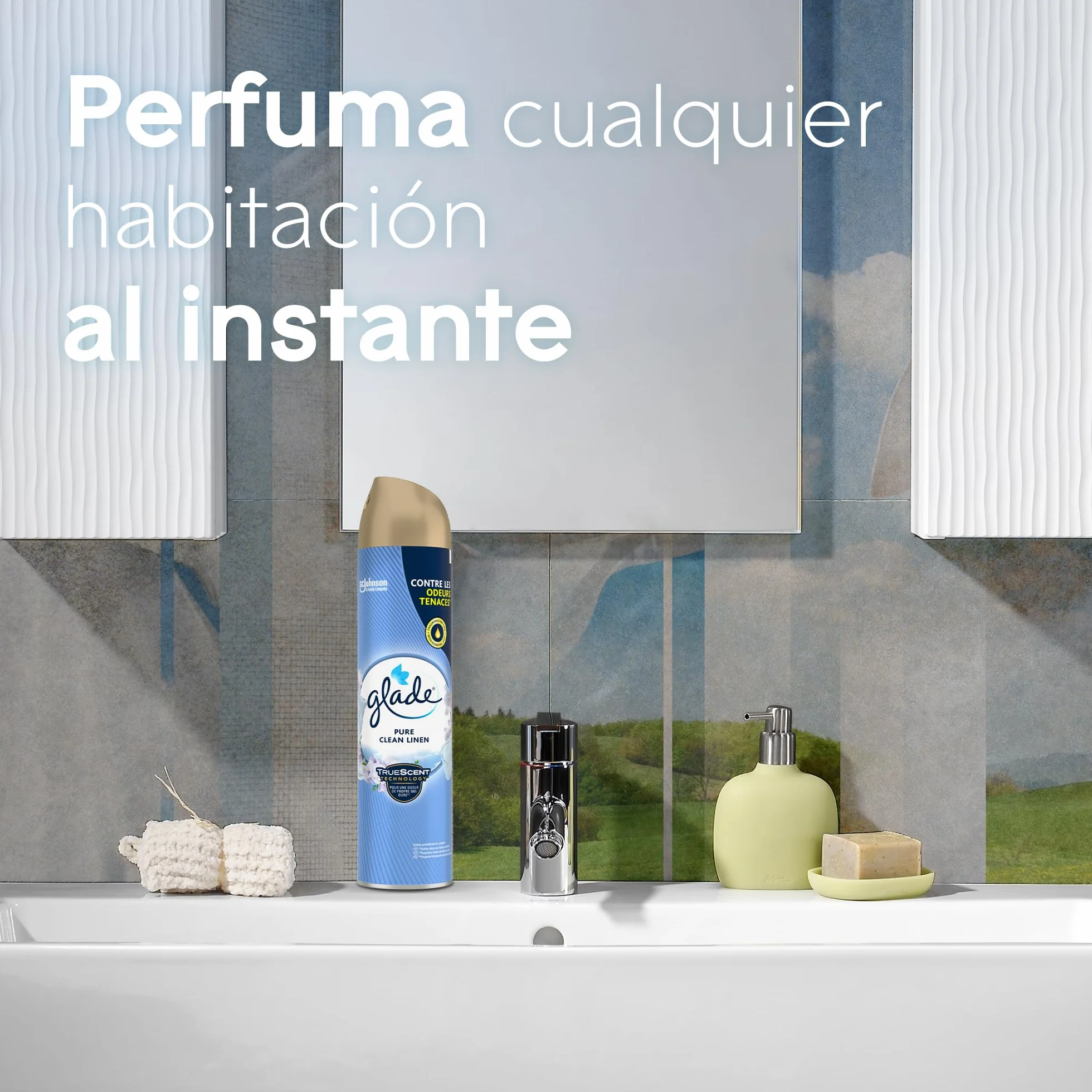 Glade Ambientador Aerosol Relax Zen 300ml Eliminación de Malos Olores 1 Unidad