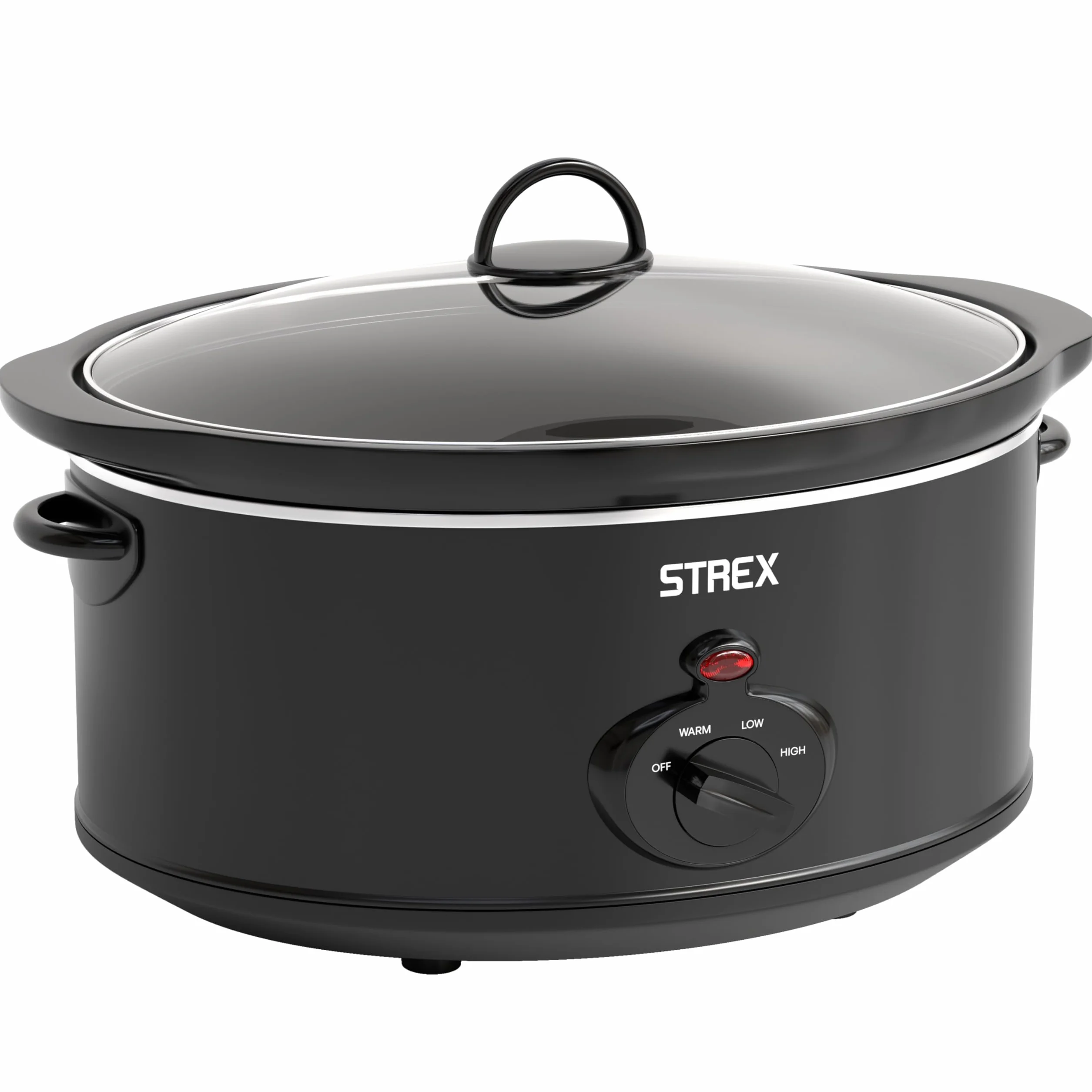 Strex Olla de cocción lenta 6.5L Sartén interior de cerámica extraíble Negro