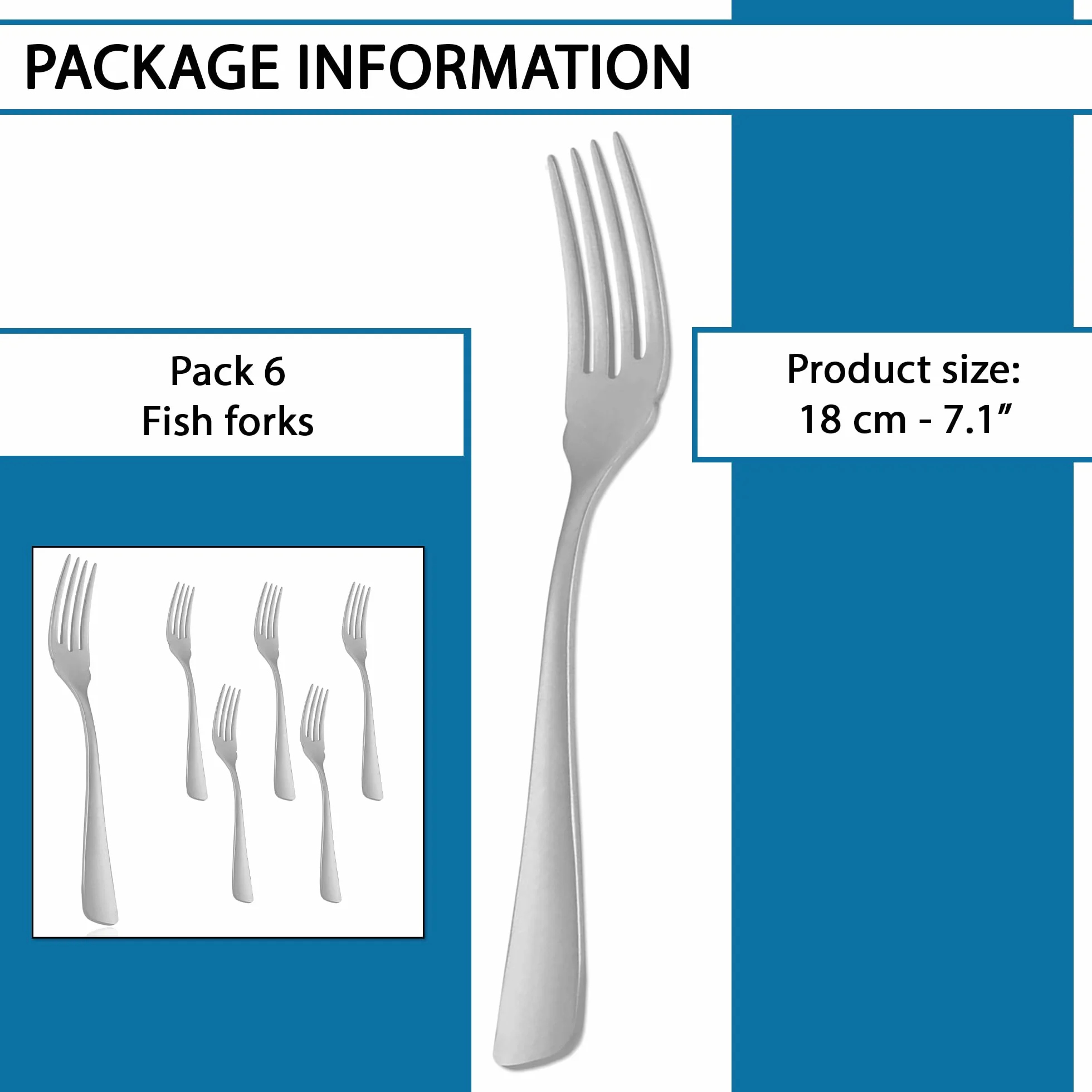 Tenedor de pescado de acero inoxidable 6 piezas tenedore especiales para pescado duradero con acabado espejo apto para lavavajillas diseño moderno