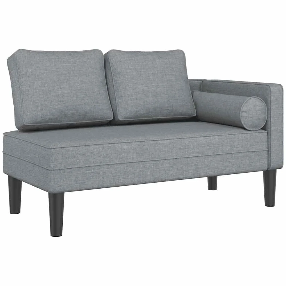 vidaXL Sofá diván con Cojines Tela Gris Claro, Chaise Longue Silla, sofá Chaise Longue, sofá tapizado, Tumbona, Tumbona, sofá de salón