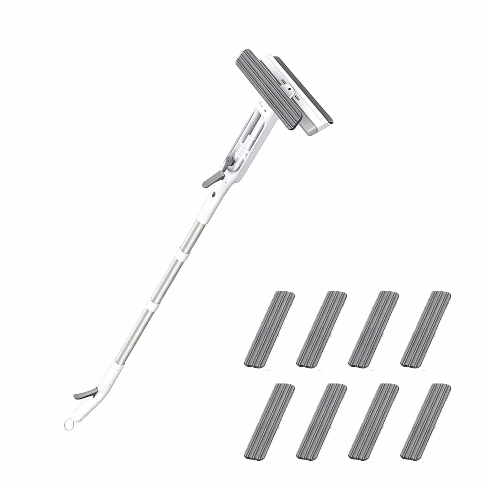 Limpiacristales 4 en 1 con Mango Telescópico de Ventanas con Depósito de Agua Residual Limpiacristales en Spray de Doble Cara Adecuado para Múltiples Escenarios