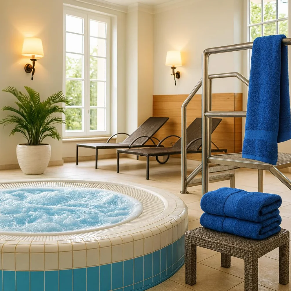Betz Premium Juego de 2 Piezas de Toallas de Sauna 100% algodón XXL Toalla de baño 70x200 cm - Azul