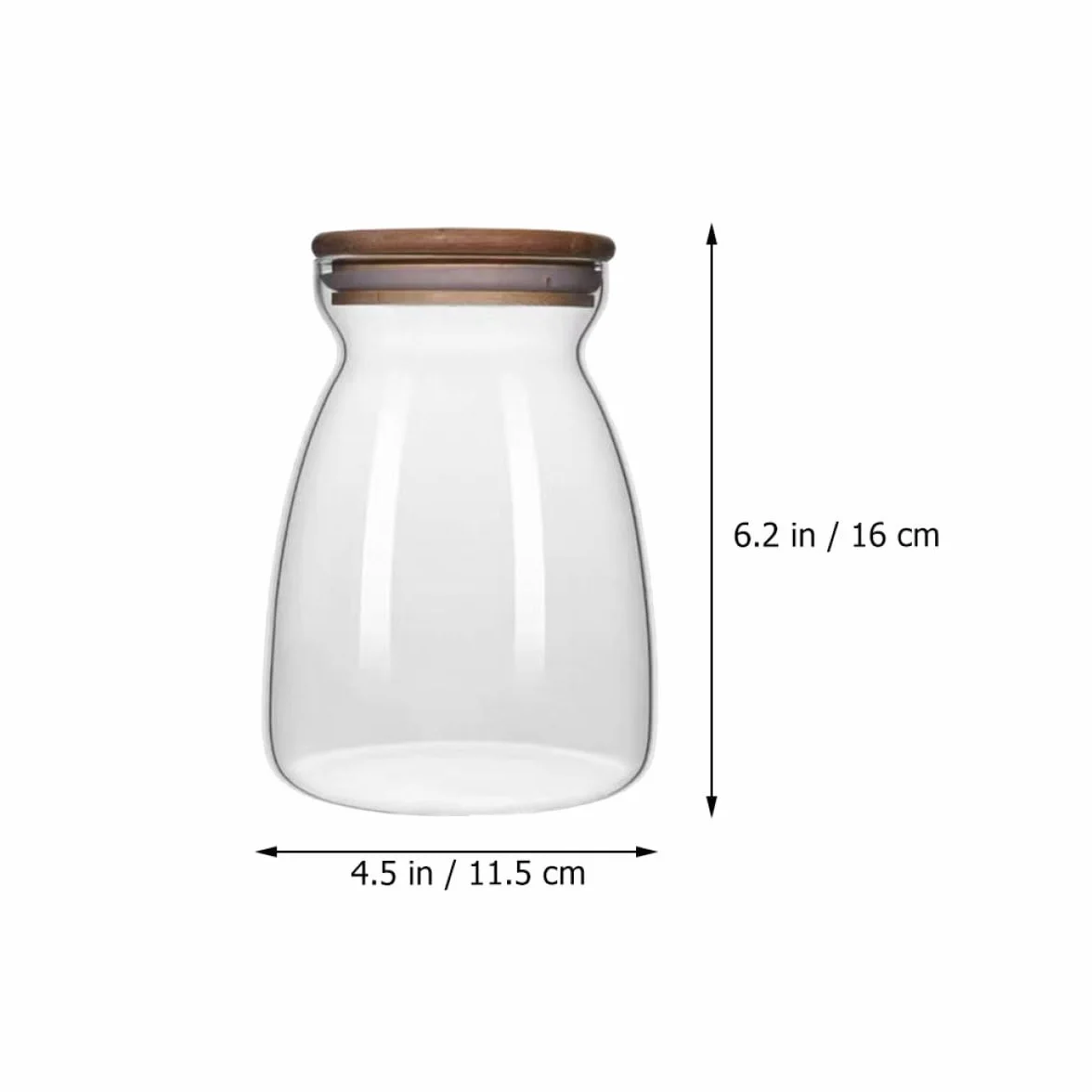 Tarros Tapa de Borosilicato Diseño de Capacidad 1000ml Set de 2 y Cierre Hermético para Almacenamiento de Alimentos para Escritorio