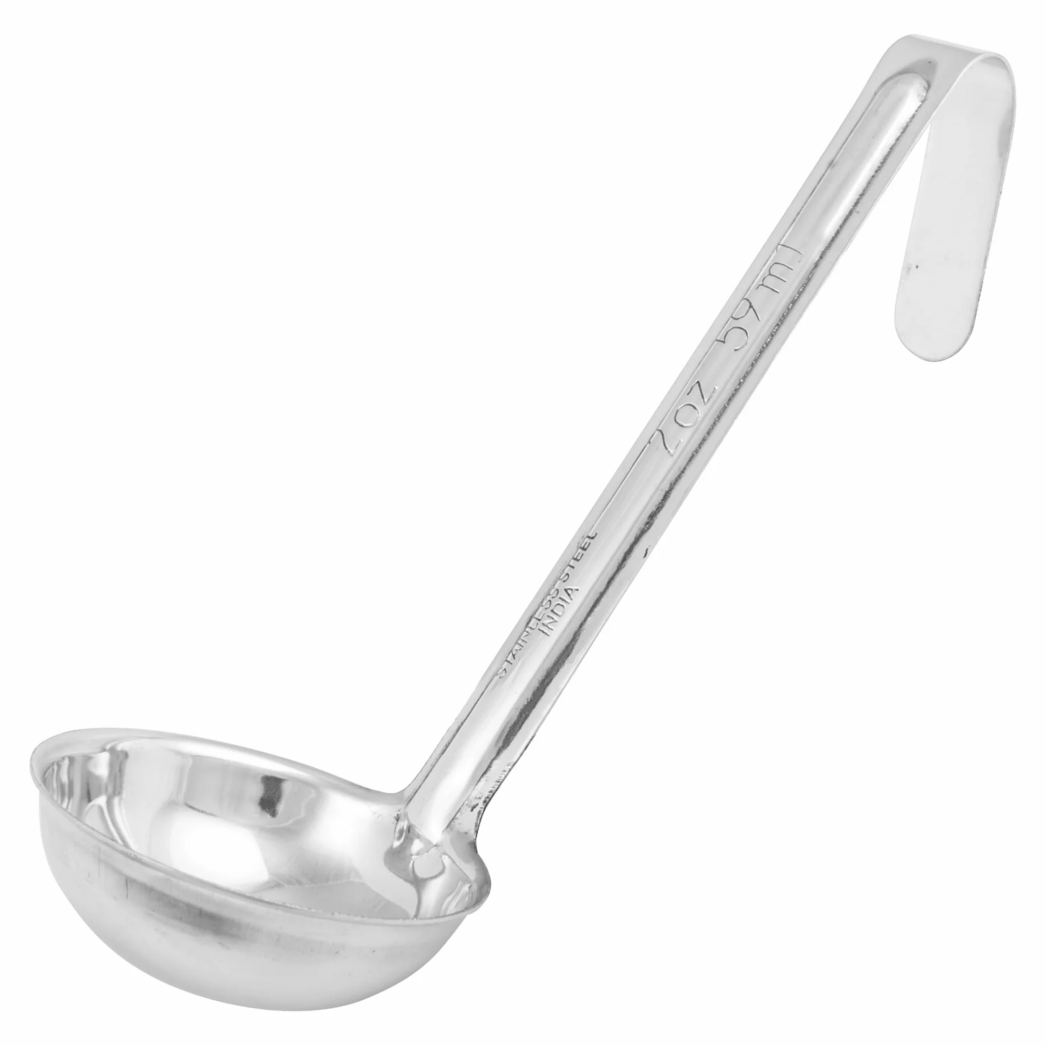 Winco Cucharón de acero inoxidable de una pieza, 2 onzas, 6 pulgadas