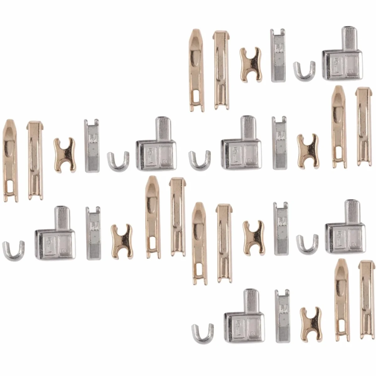 DIYEAH Kit De Reparación De Cremalleras (3 Juegos) Deslizadores Y Retenedores De Cremallera De Metal Tope De Cremallera Dorado Rosa Para Costura Casera 190 Piezas X 3