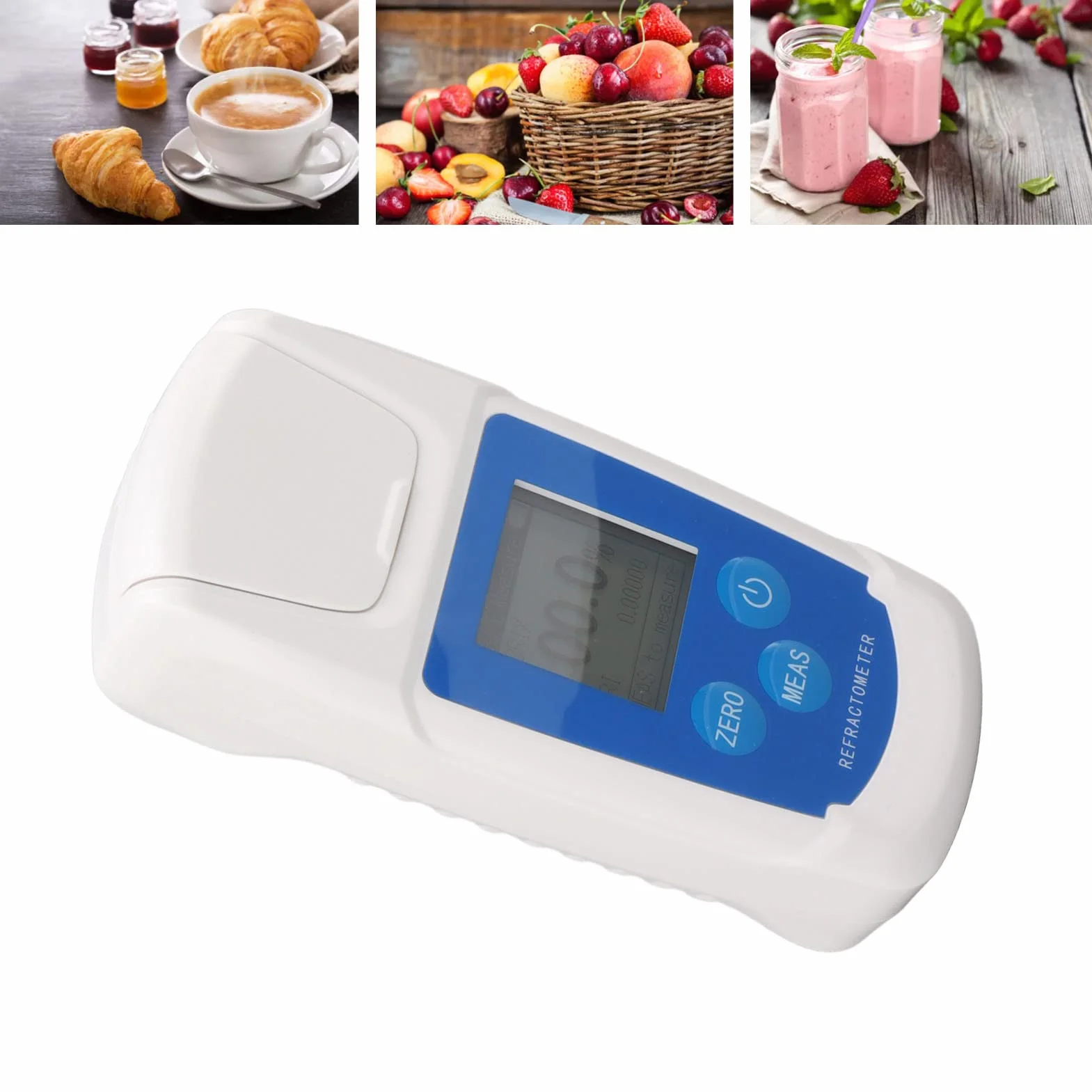 Refractómetro Digital Brix 0-55%, Medidor de Azúcar de Alta Precisión con Calibración Automática, para Frutas, Bebidas y Vino