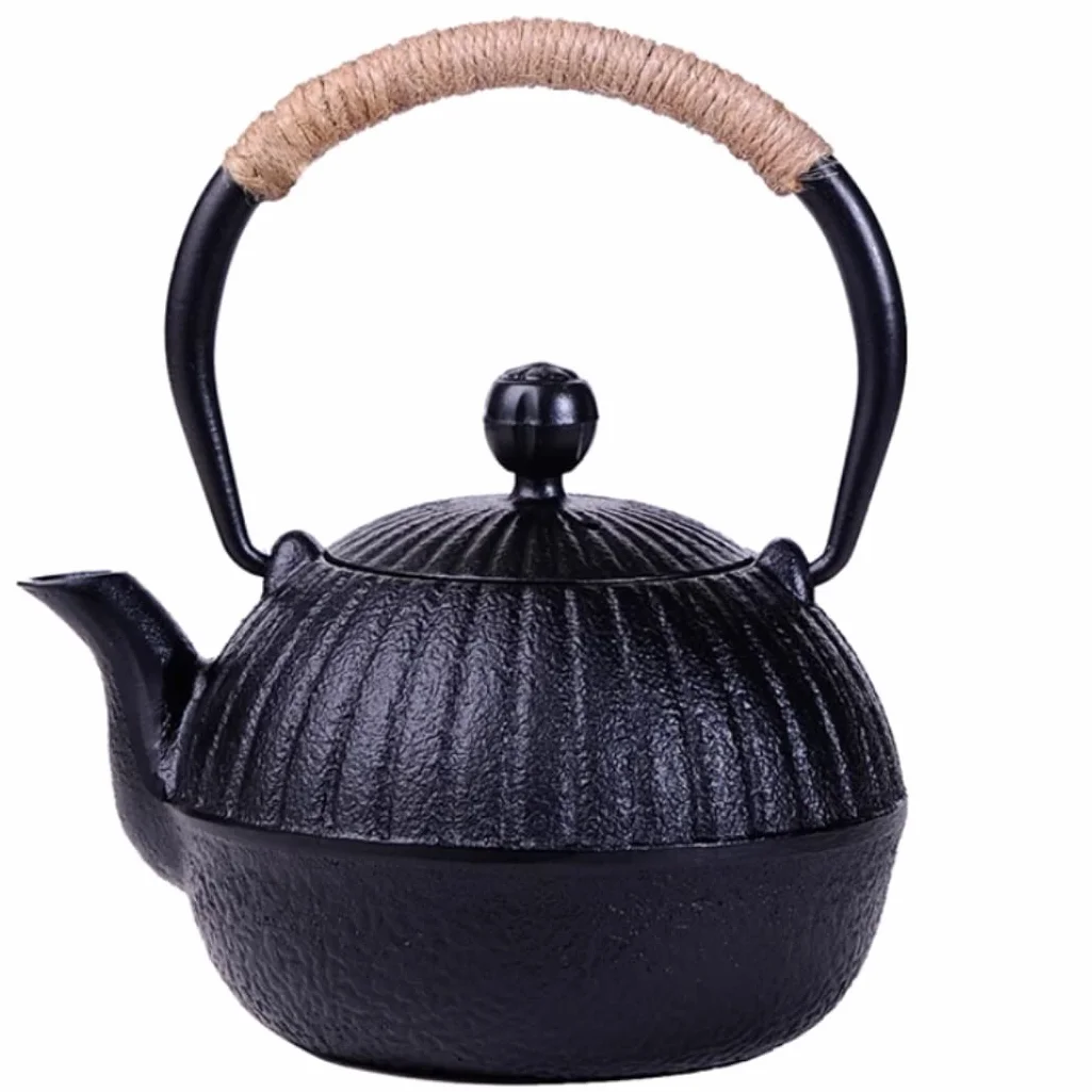 Tetera Tetera De 550ML, Tetera De Hierro Fundido, Tetera Pequeña De Hierro, Tetera Negra, Tetera Manual Tetera Hierro Fundido