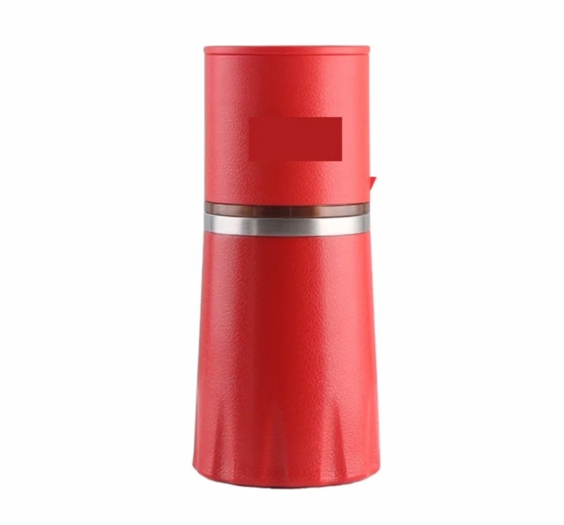 Molinillo Café Molino Cafe Taza de molienda de café 4 en 1 Cafetera Multifuncional Taza de molienda de café Molinillo de Granos Manual Moledor De Cafe(Rot)