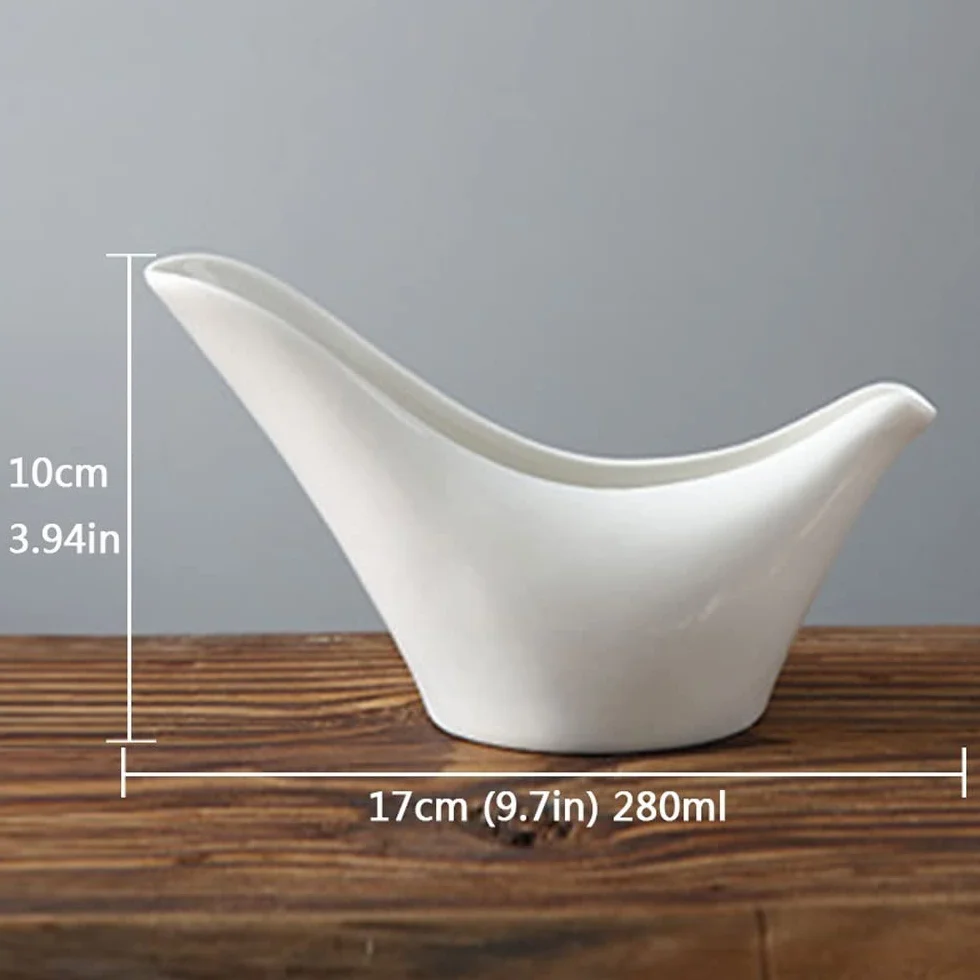 Barco de salsa fácil de verter Gravy Boats Leche Jugs Carne de res Filete Jugo Cubo Bucket Sauce Placa Vajilla Accesorios de Café para servir aderezo para ensaladas, caldo, pimienta negra ( Size : L )