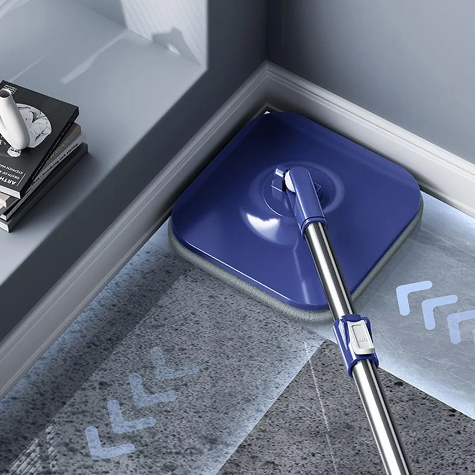 Juego De Fregona Giratoria Y Cubo Secado Y Mojado 360 Grados Giratorio | Fregonas y para Limpieza de Suelos Para Suelos de Madera Cocina Sala de Estar Comedor Apartamento Sótano