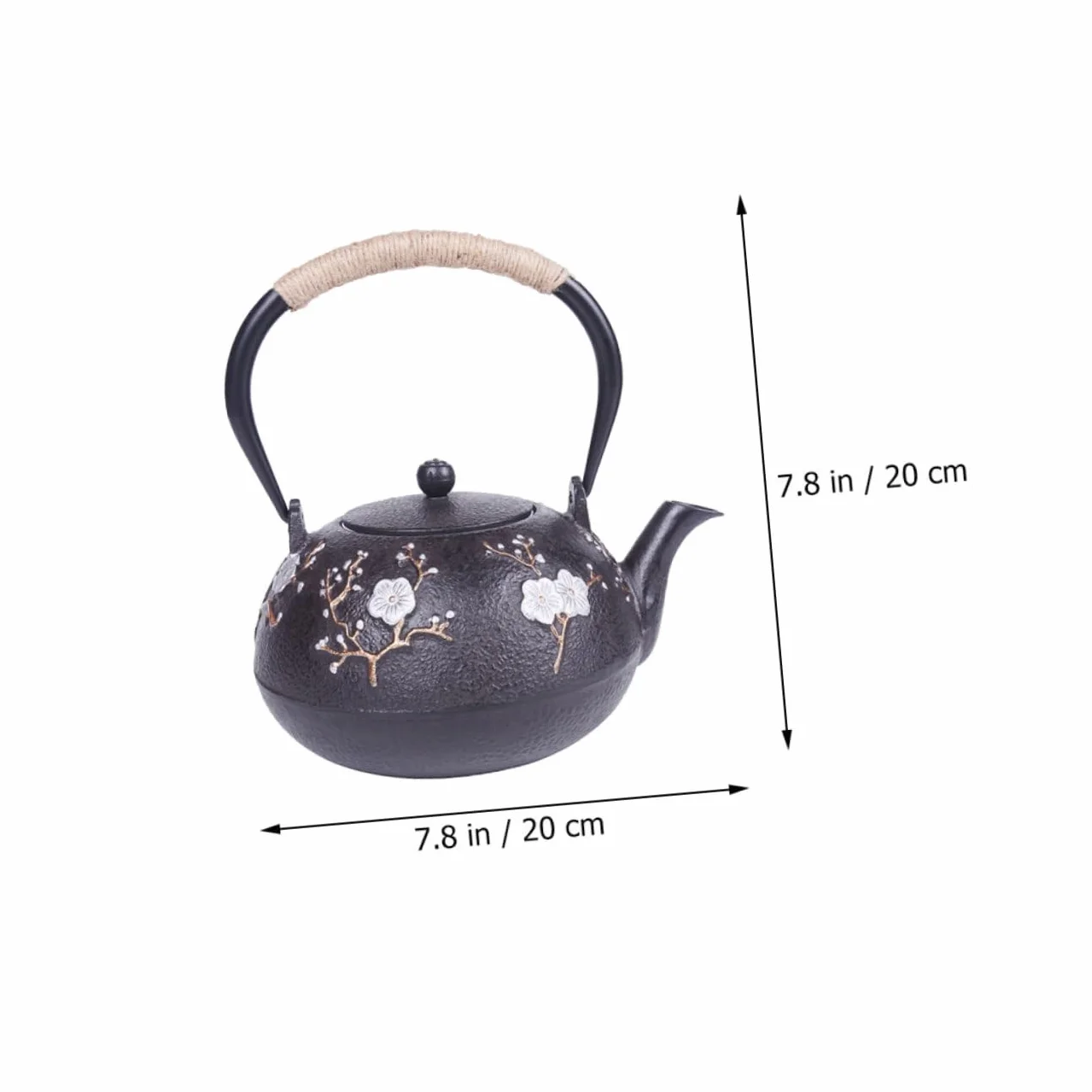 PRETYZOOM Tetera de Hierro Fundido Tetsubin Pequeña 800 Ml Hierro Fundido Resistente Infusor Integrado para Té Hojas Sueltas Hogar y Oficina Diseño Retro para Salón de Té