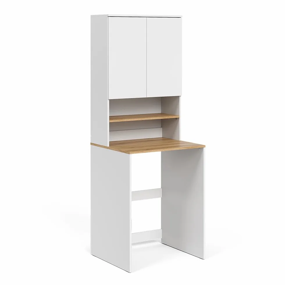 Vicco Armario para Lavadora Viktor, Blanco/Artesano, 68 x 88.2 cm 2 Partes con Estante, Apto para Guardar detergente y Toallas