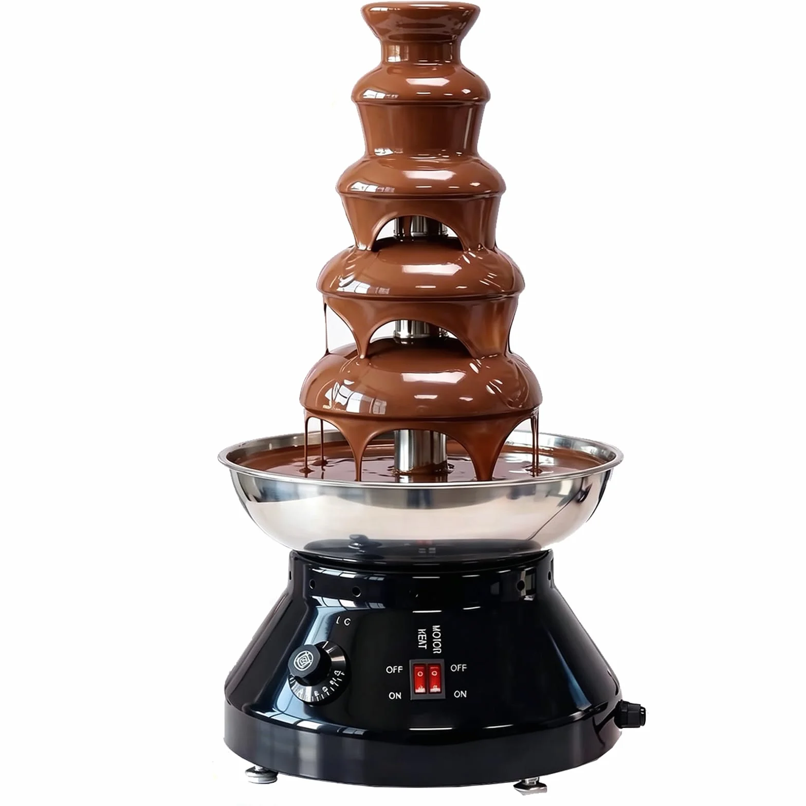Máquina de Fuente de Chocolate, Modelo de Grifo, máquina de Cascada de Chocolate, Calentador de Fuente de Fondue de Chocolate de Acero Inoxidable con Piezas Desmontables(Black)