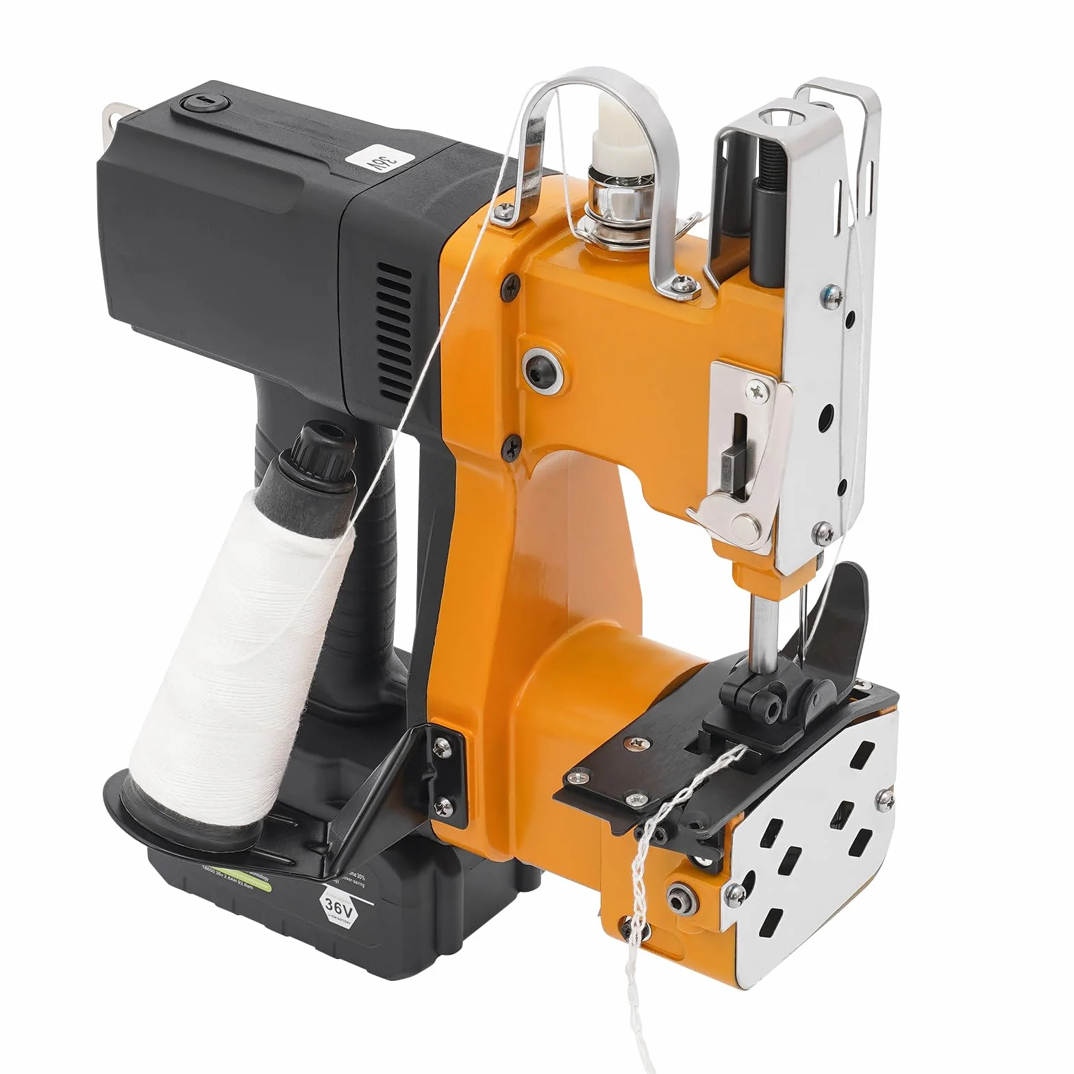 Maquina de coser portátil,Maquina Coser con 36 V batería de litio, 2600 puntadas por minuto para sacos, máquina de coser para sacos tela saco arenas saco yute