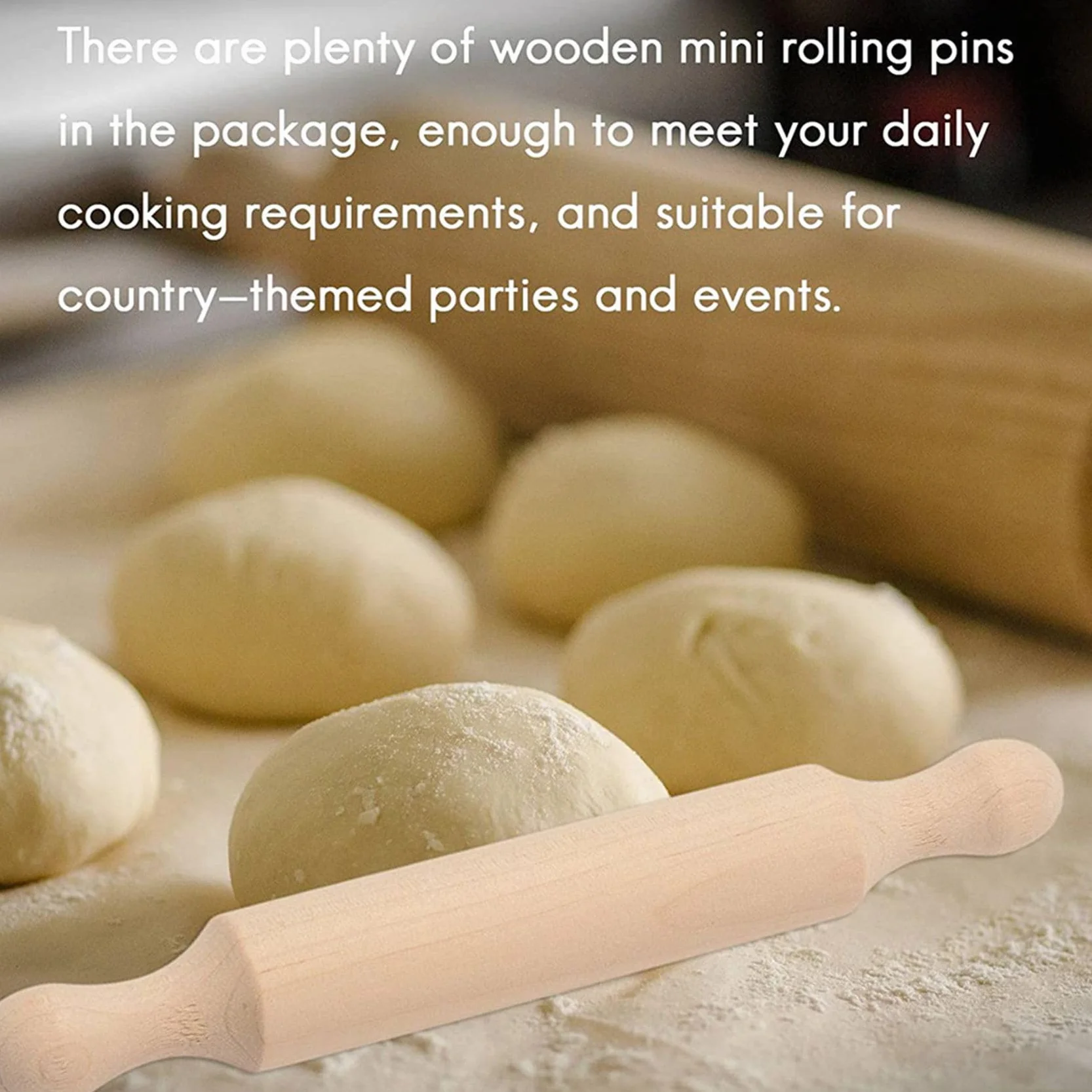 60 Piezas Mini Rodillo de Madera 6 Pulgadas de Rodillo de Cocina para Hornear Rodillo de Masa de Madera Pequeño para Niños Fondant